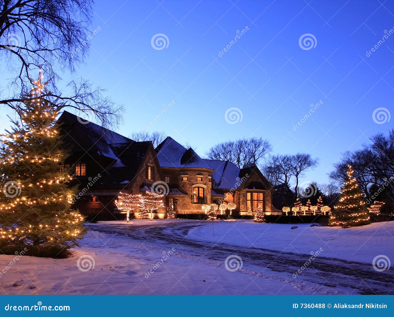 Christmas Decoration in Minnesota Stock Photo Image of tree, light
