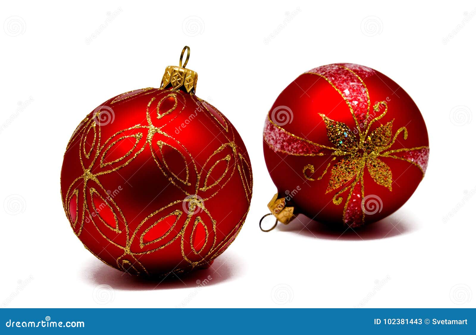 Christmas Decoration Red Balls Isolated on a White Stock Image - Image ...