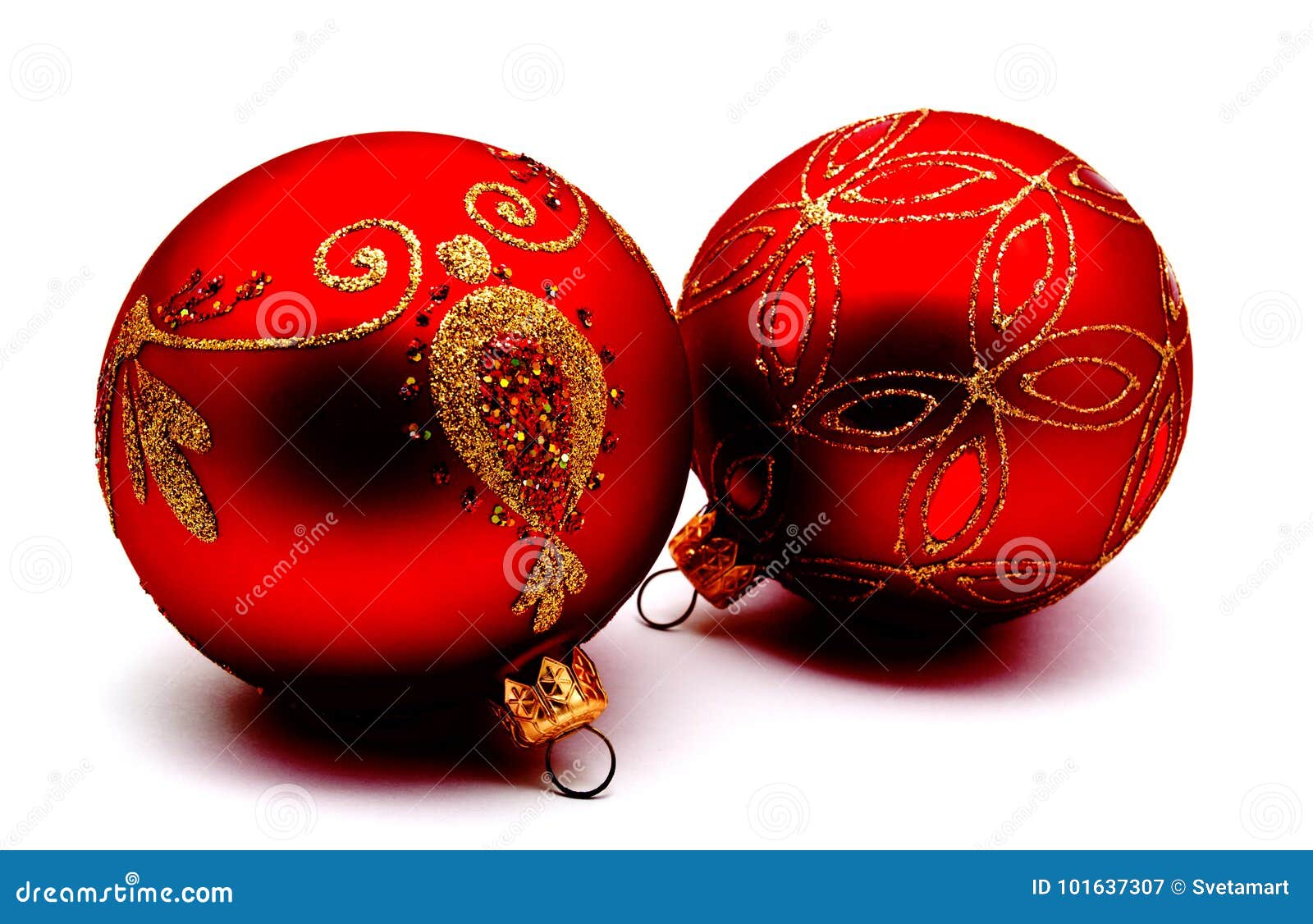 Christmas Decoration Red Balls Isolated on a White Stock Image - Image ...