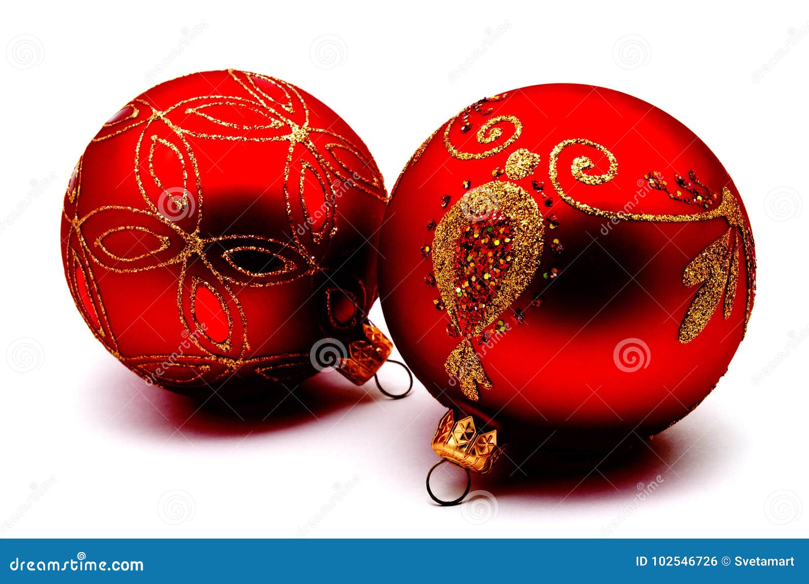 Christmas Decoration Red Balls Isolated on a White Stock Photo - Image ...