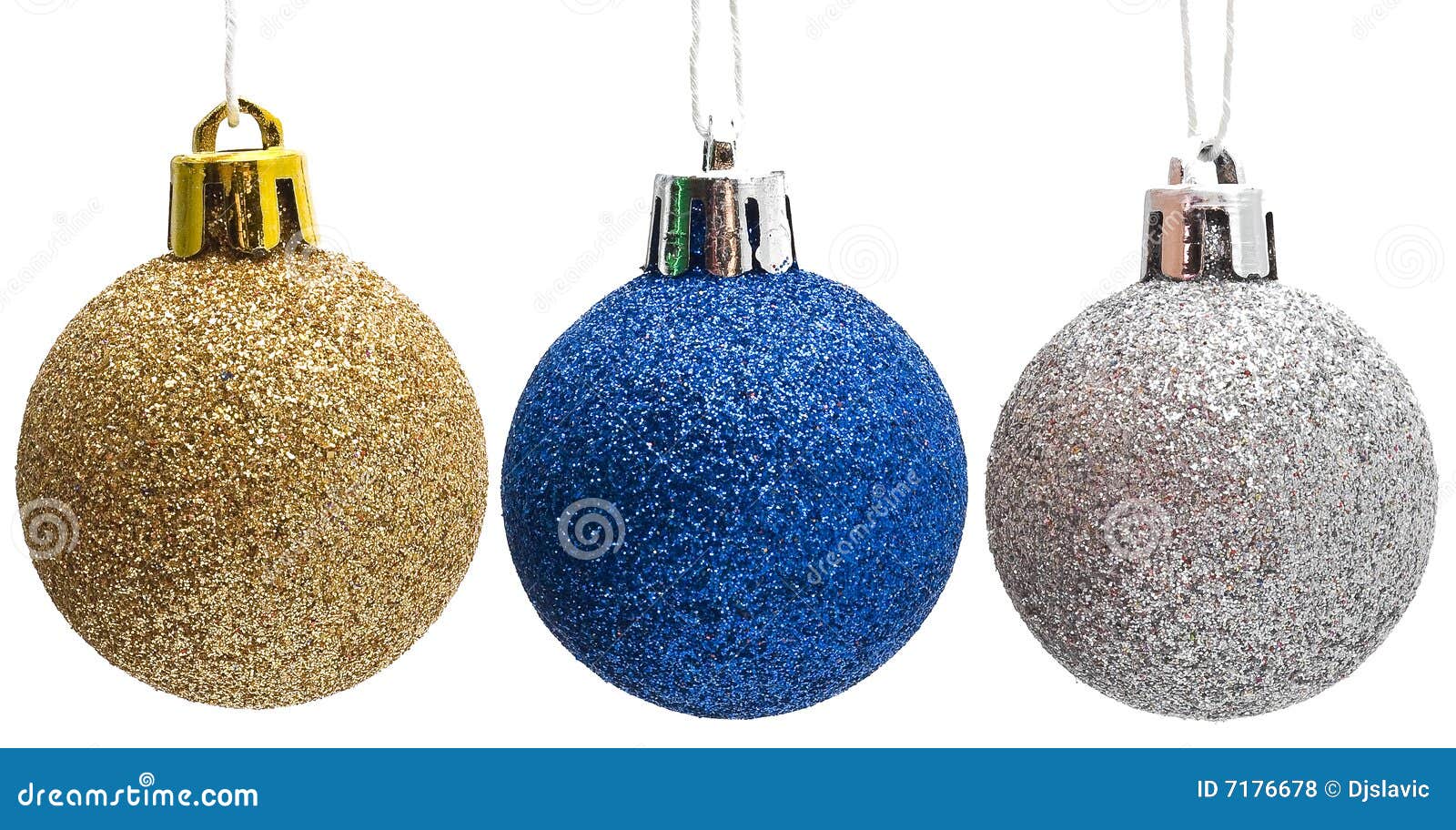 Christmas Decoration, Set of Three Shiny Balls Stock Photo - Image of ...