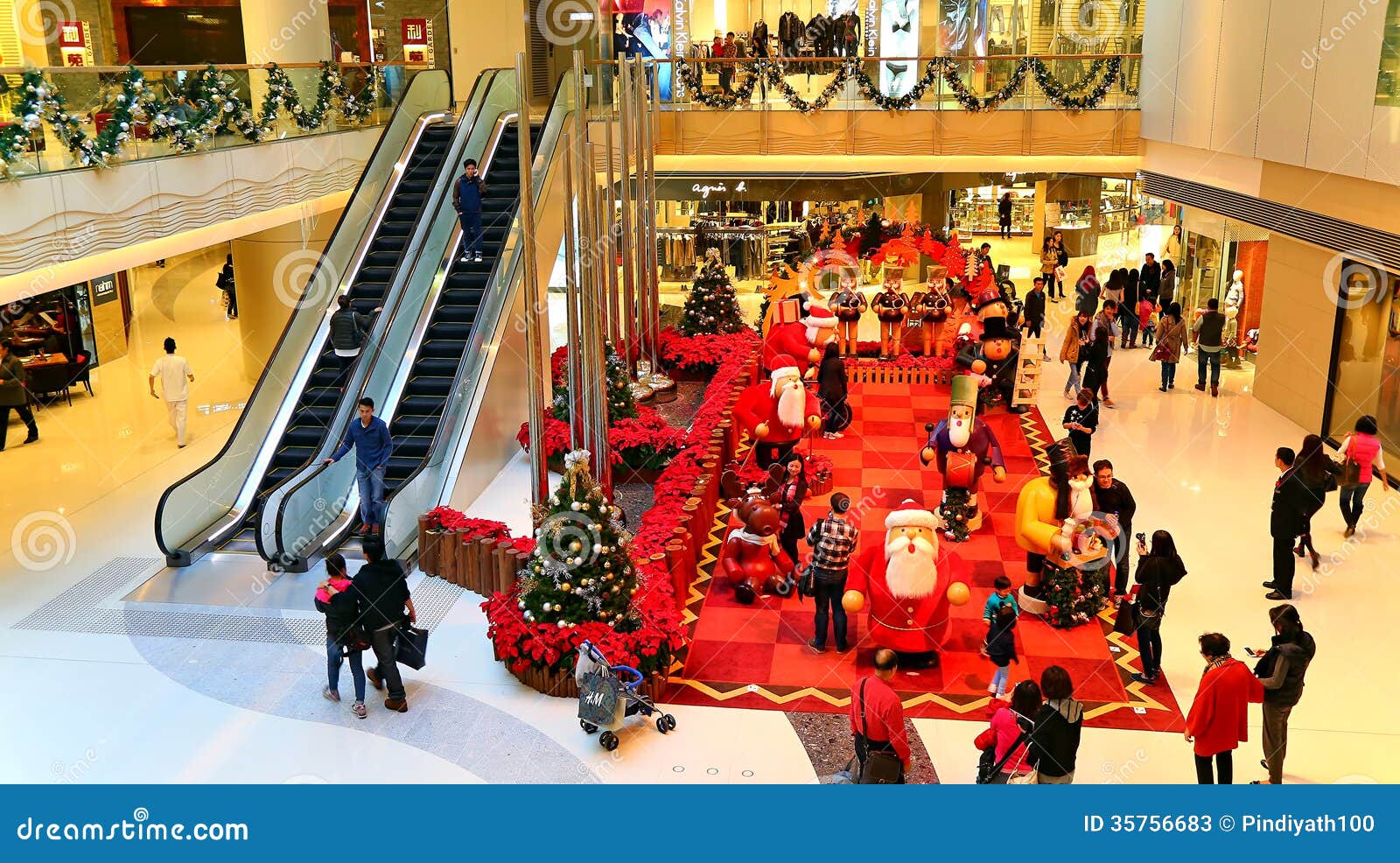 Christmas Decoration  At Shopping  Mall Editorial Stock 