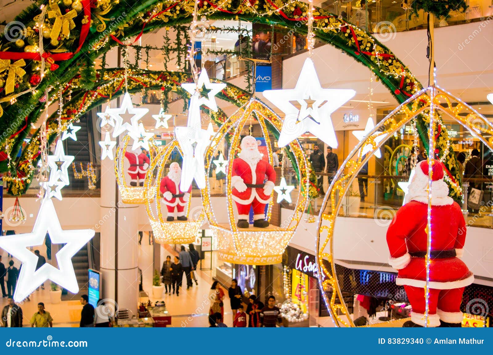 Christmas Decoration in a Shopping Mall in India Editorial Image