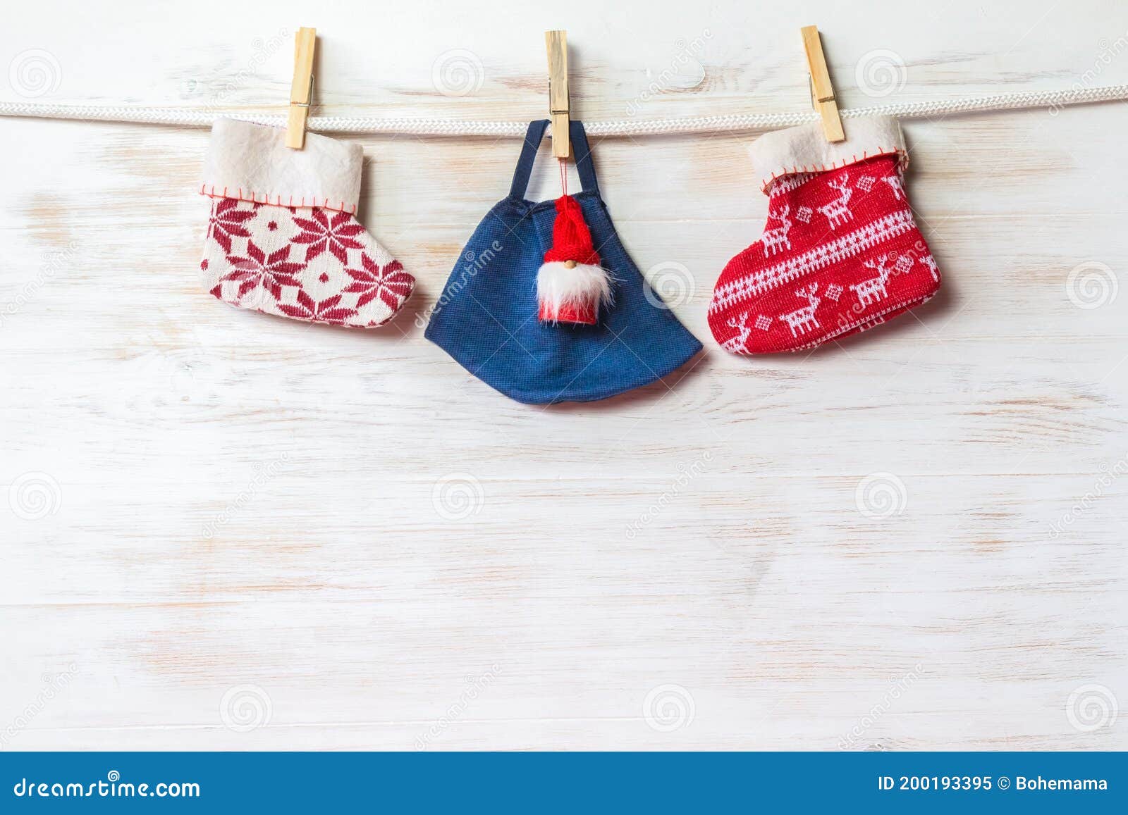 Christmas Decoration with Christmas Socks, Santa and Protective Face ...