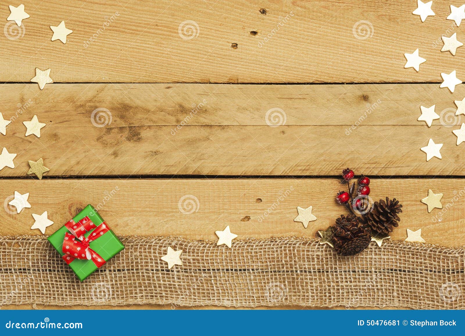Christmas, Decoration and Stars on Wooden Background Stock Image ...