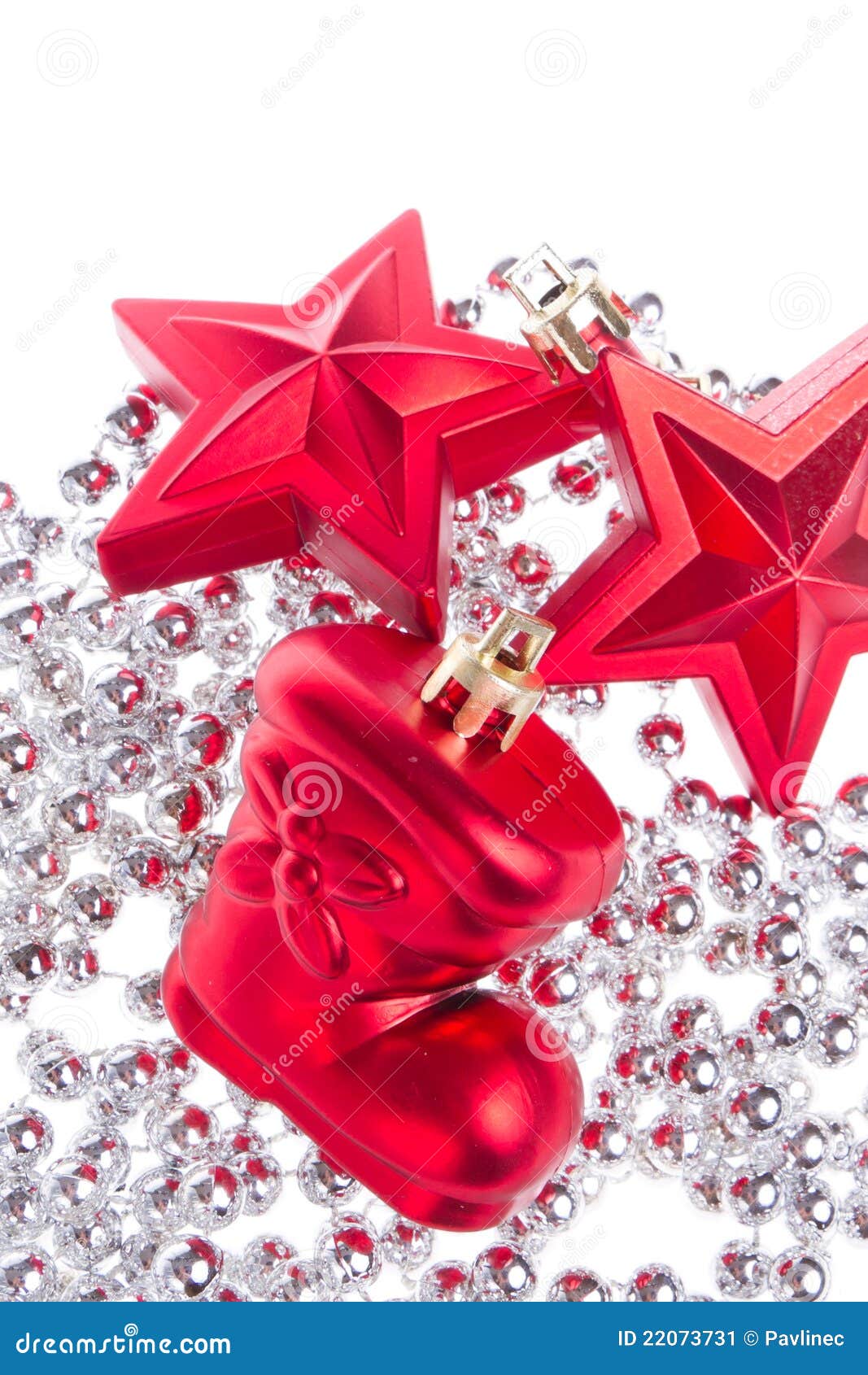 Christmas Decoration With Tinsel Stock Image  Image of shape
