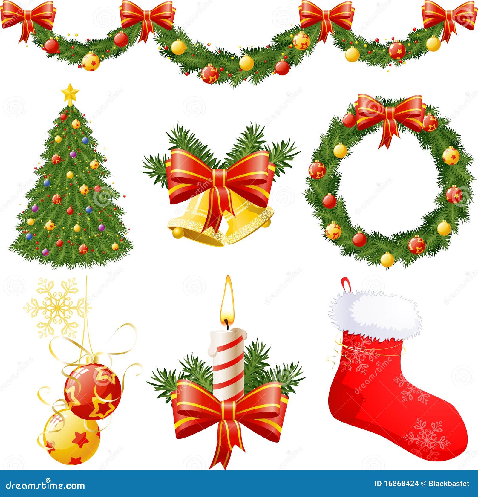  Christmas  decorations  stock vector Illustration of tree 