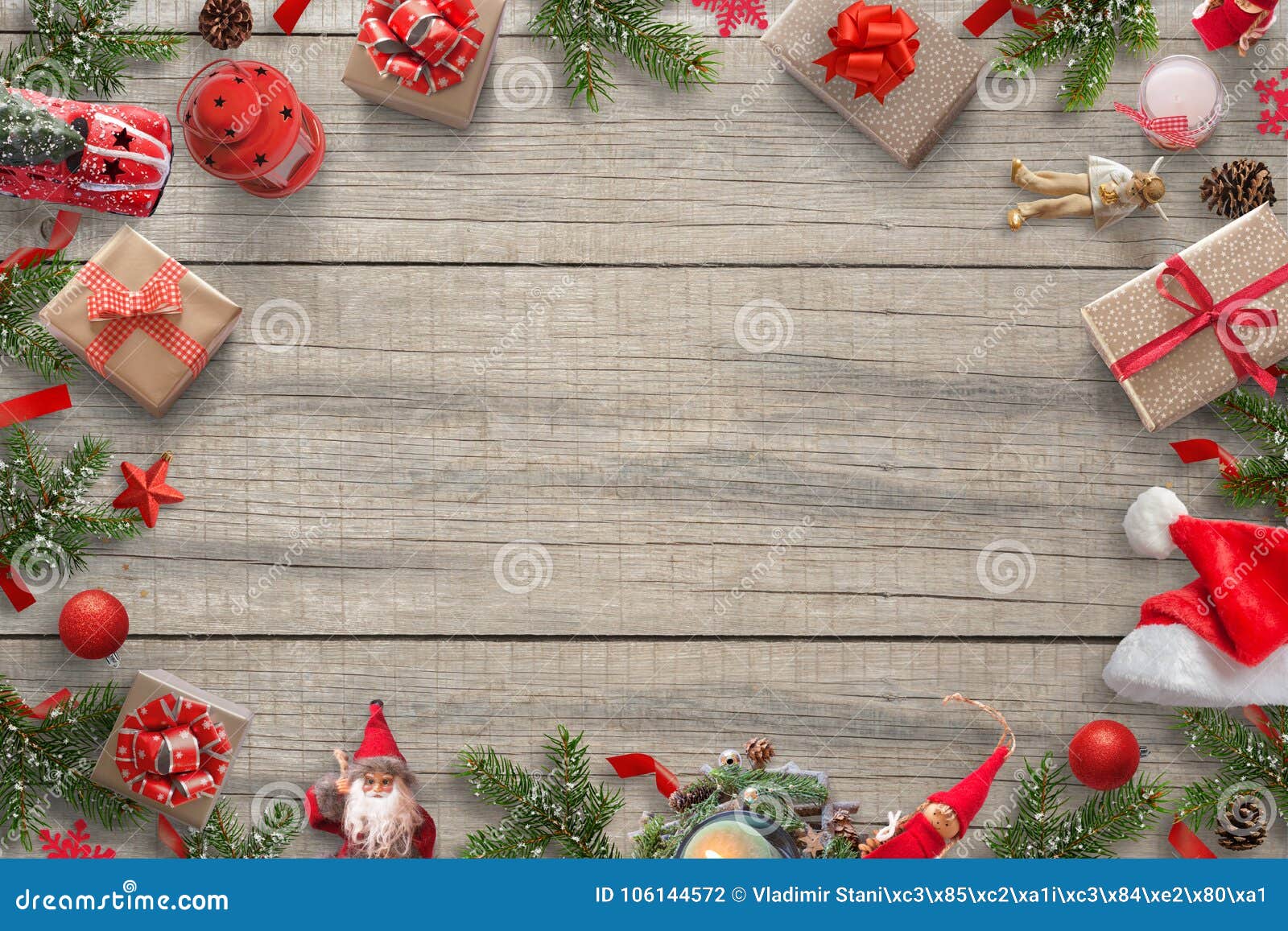 Christmas Decorations Background Image With Free Space For