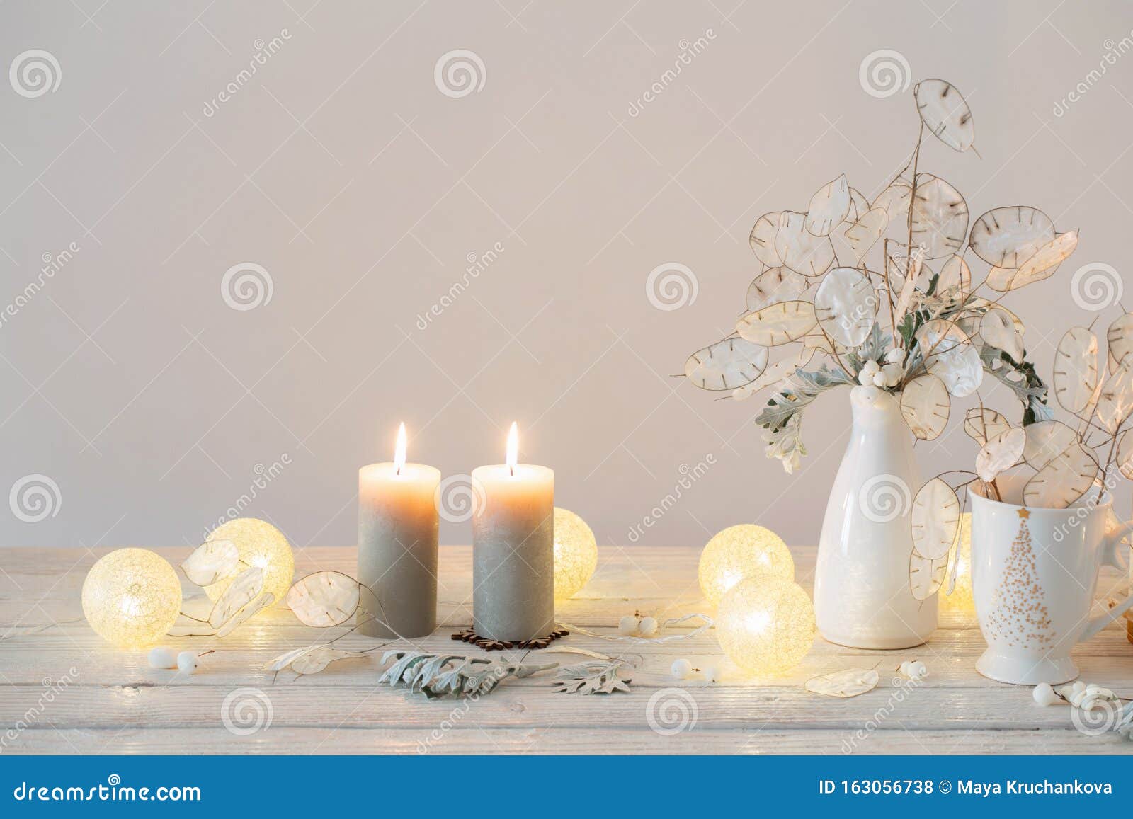 Christmas Decorations on Background White Wall Stock Photo - Image of ...
