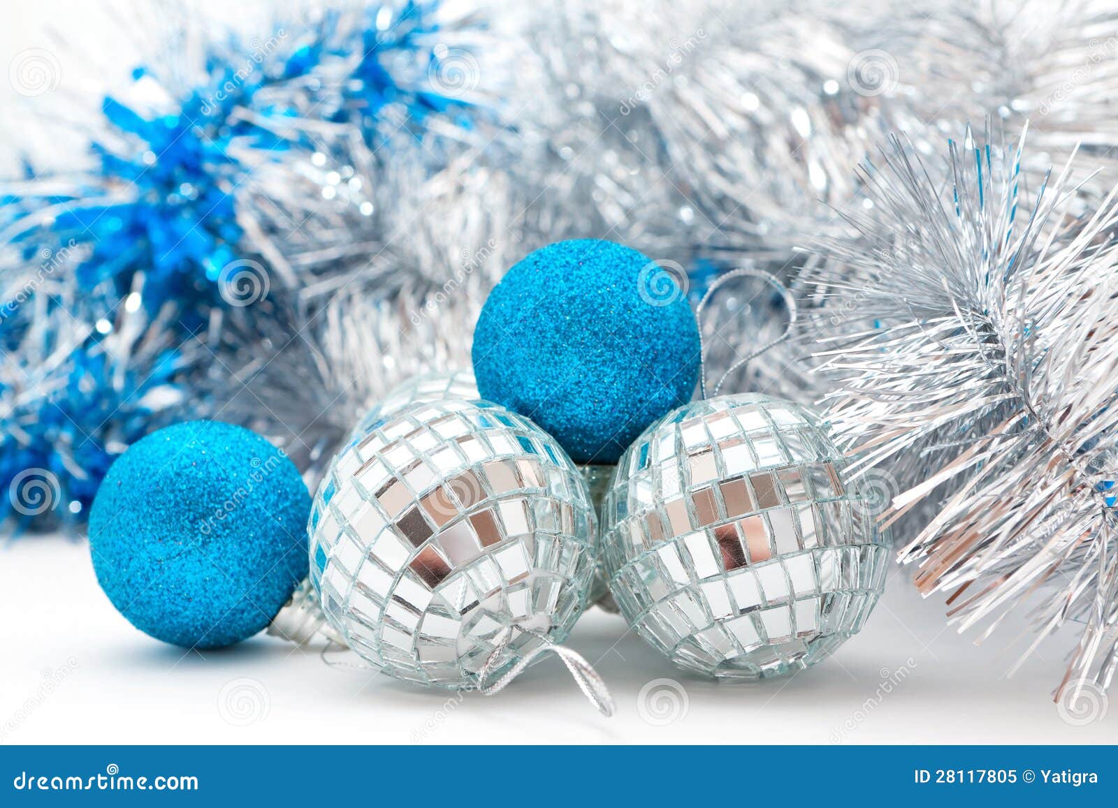 Christmas Decorations Balls and Garland Stock Image Image of ornate