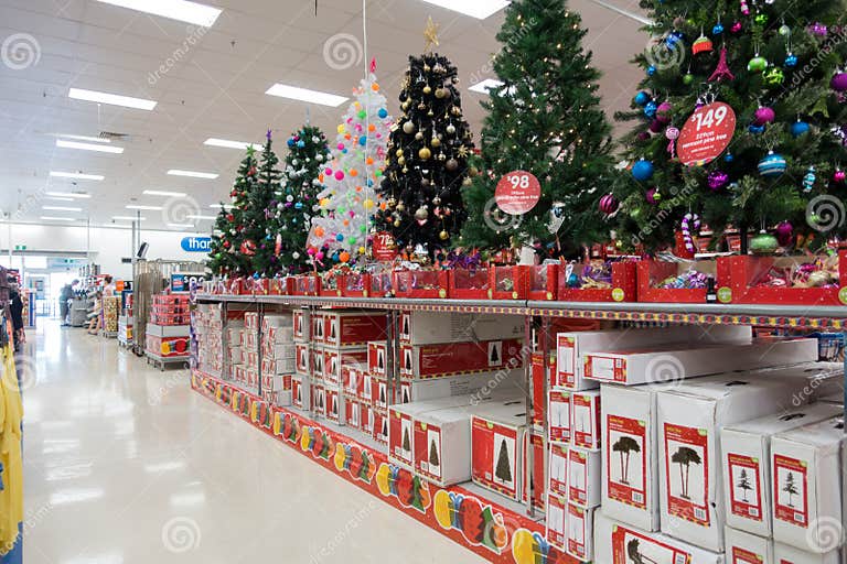Christmas Decorations, Big W Superstore Editorial Stock Photo Image