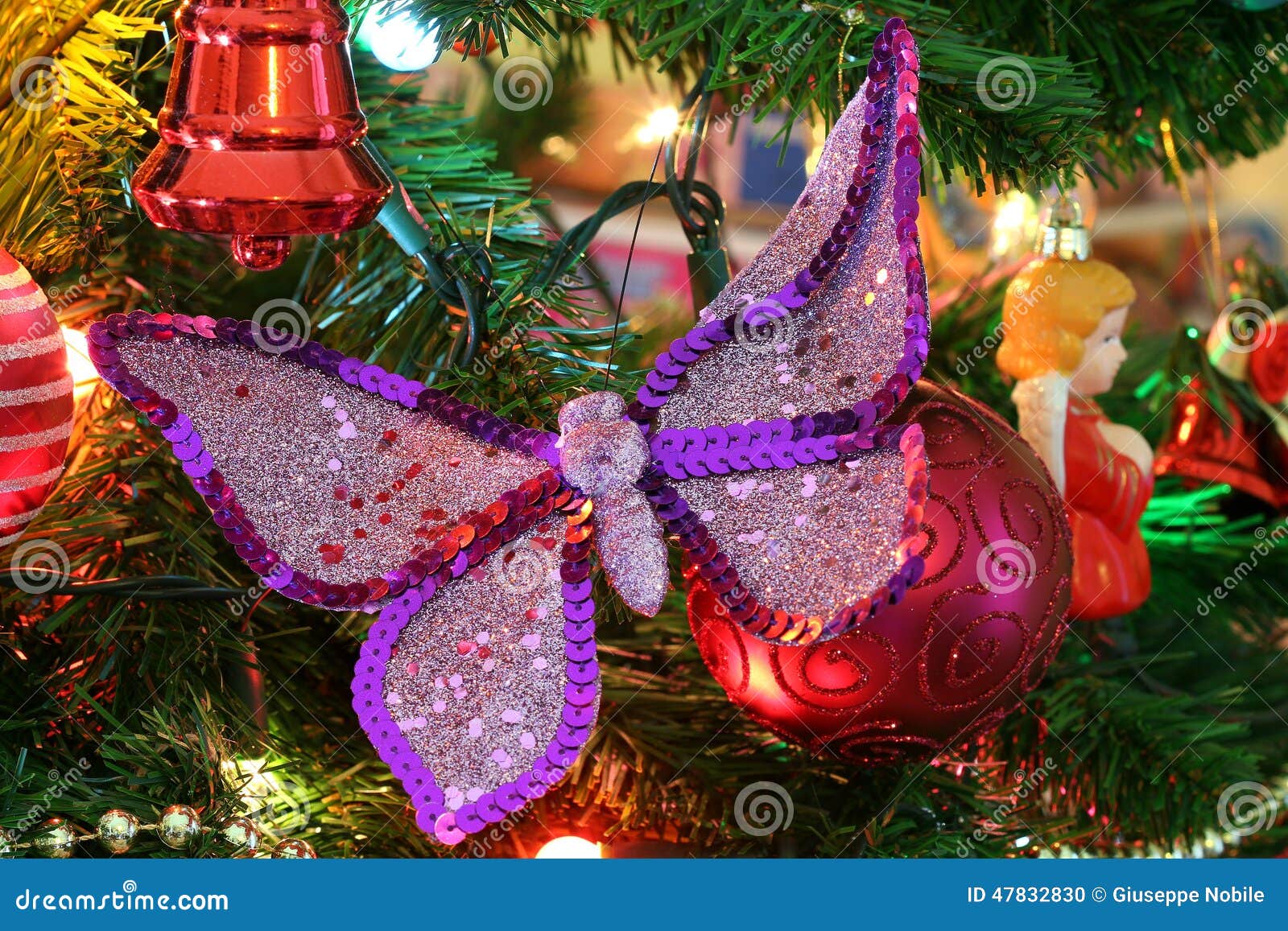 Christmas Decorations Butterfly Stock Photo Image of merry, holiday