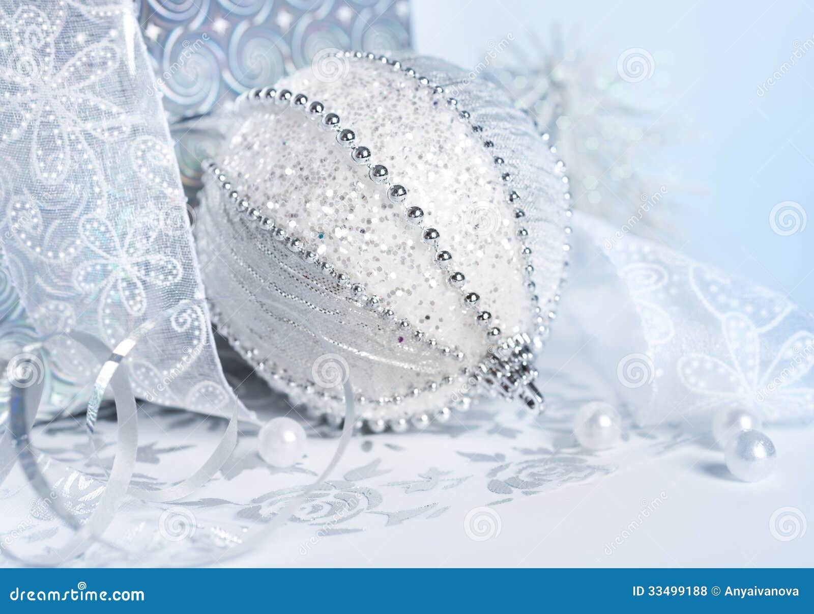 Christmas decorations stock photo. Image of silver, ball 33499188