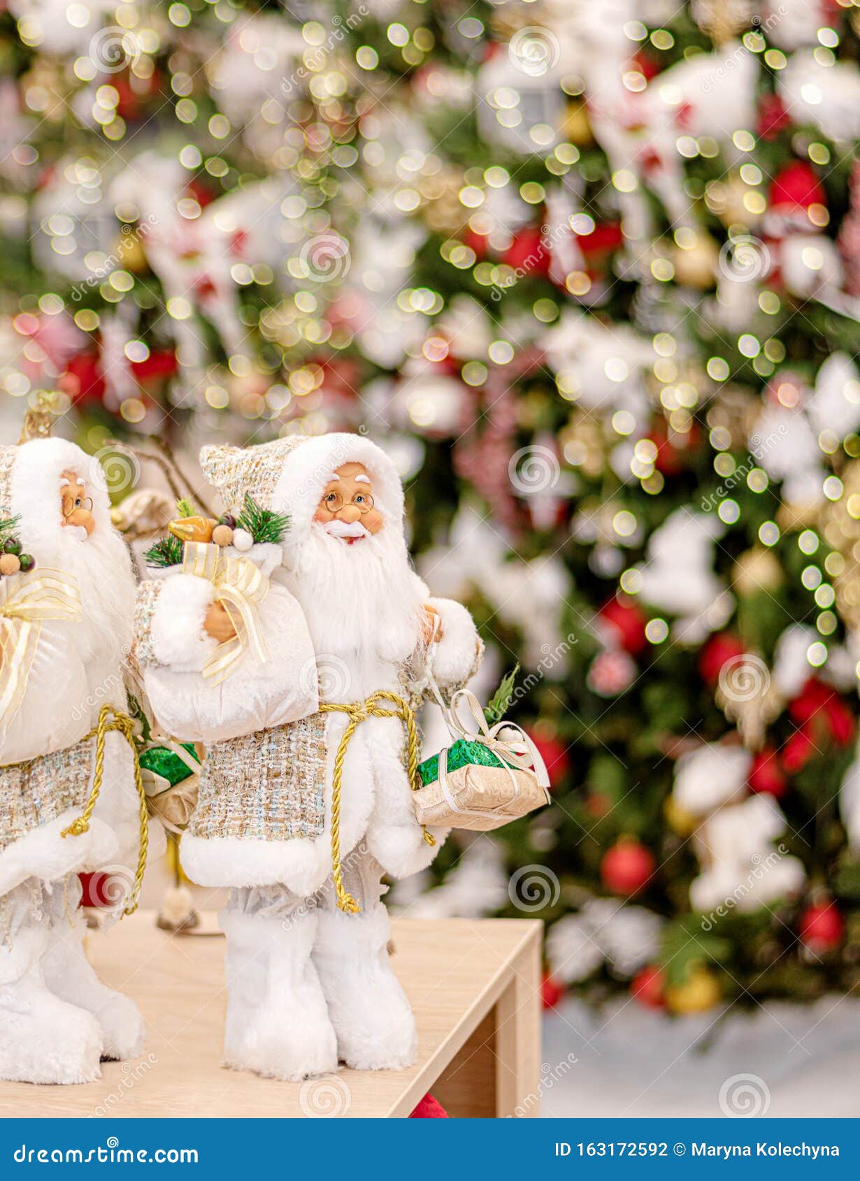 Christmas Decorations Displayed for Selling at the Store Stock Photo
