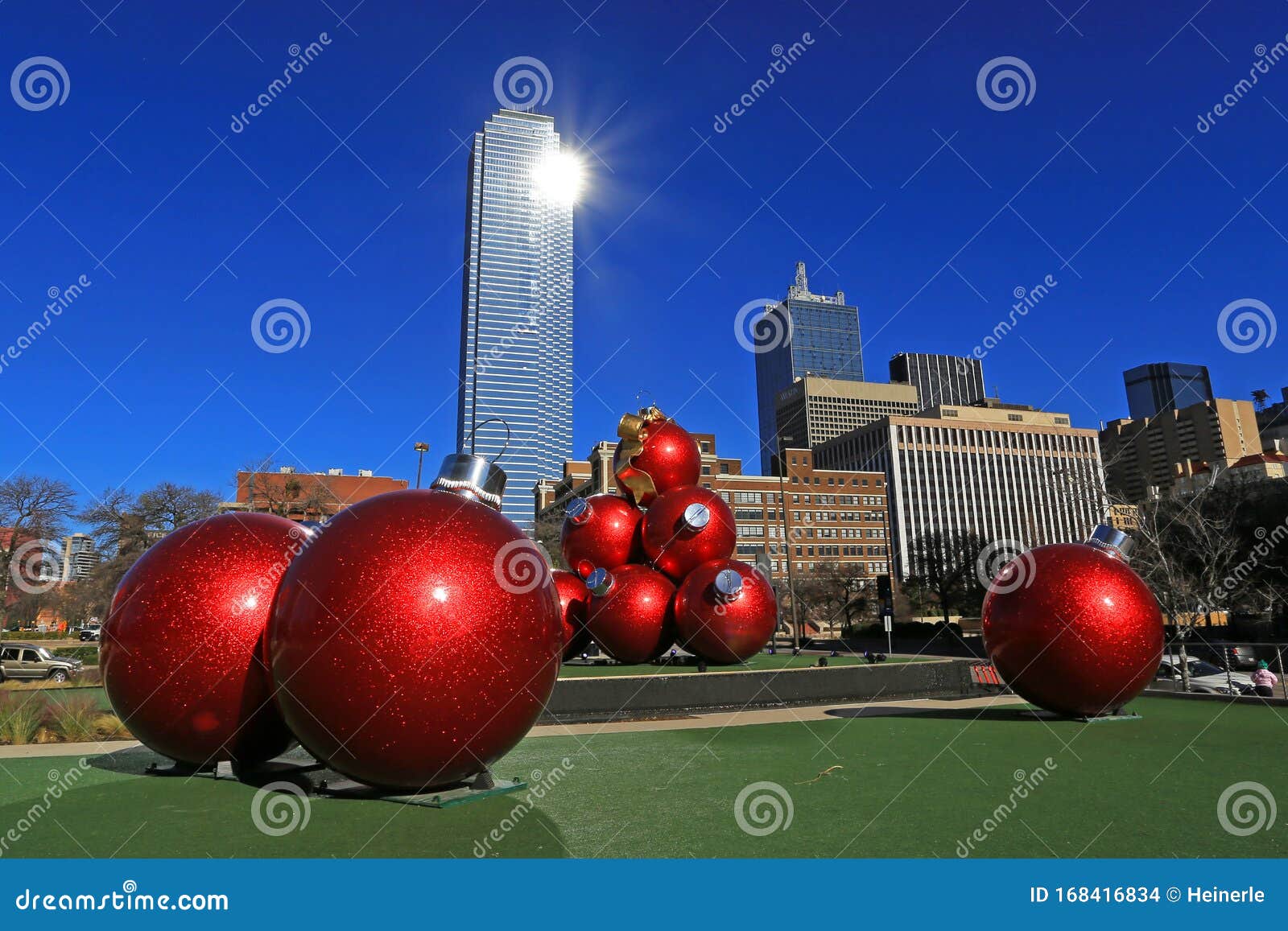 Christmas Decorations in Downtown Dallas Dec 2019 Editorial Stock Image