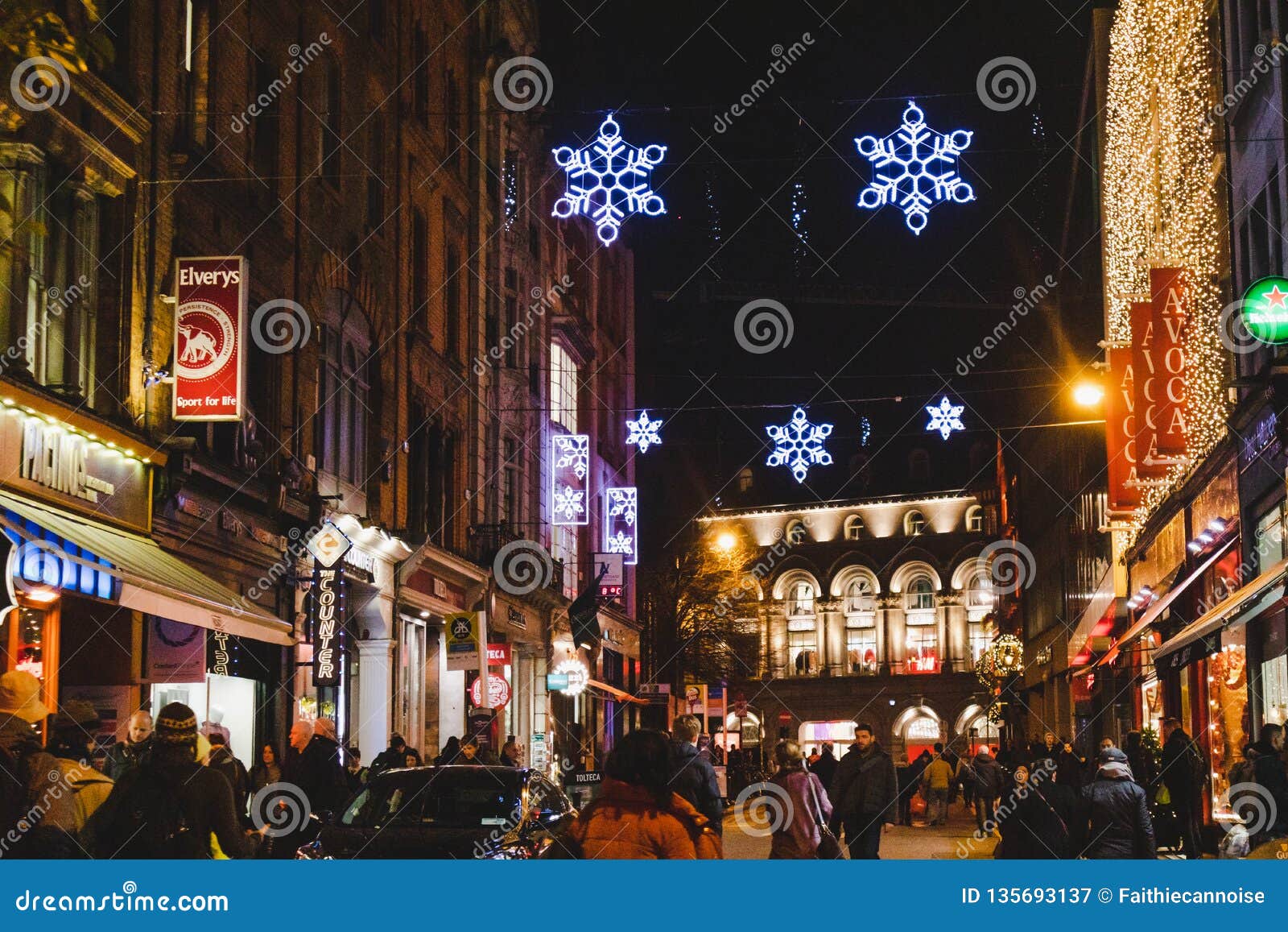 Christmas Decorations in Dublin City Centre Near Grafton Street ...