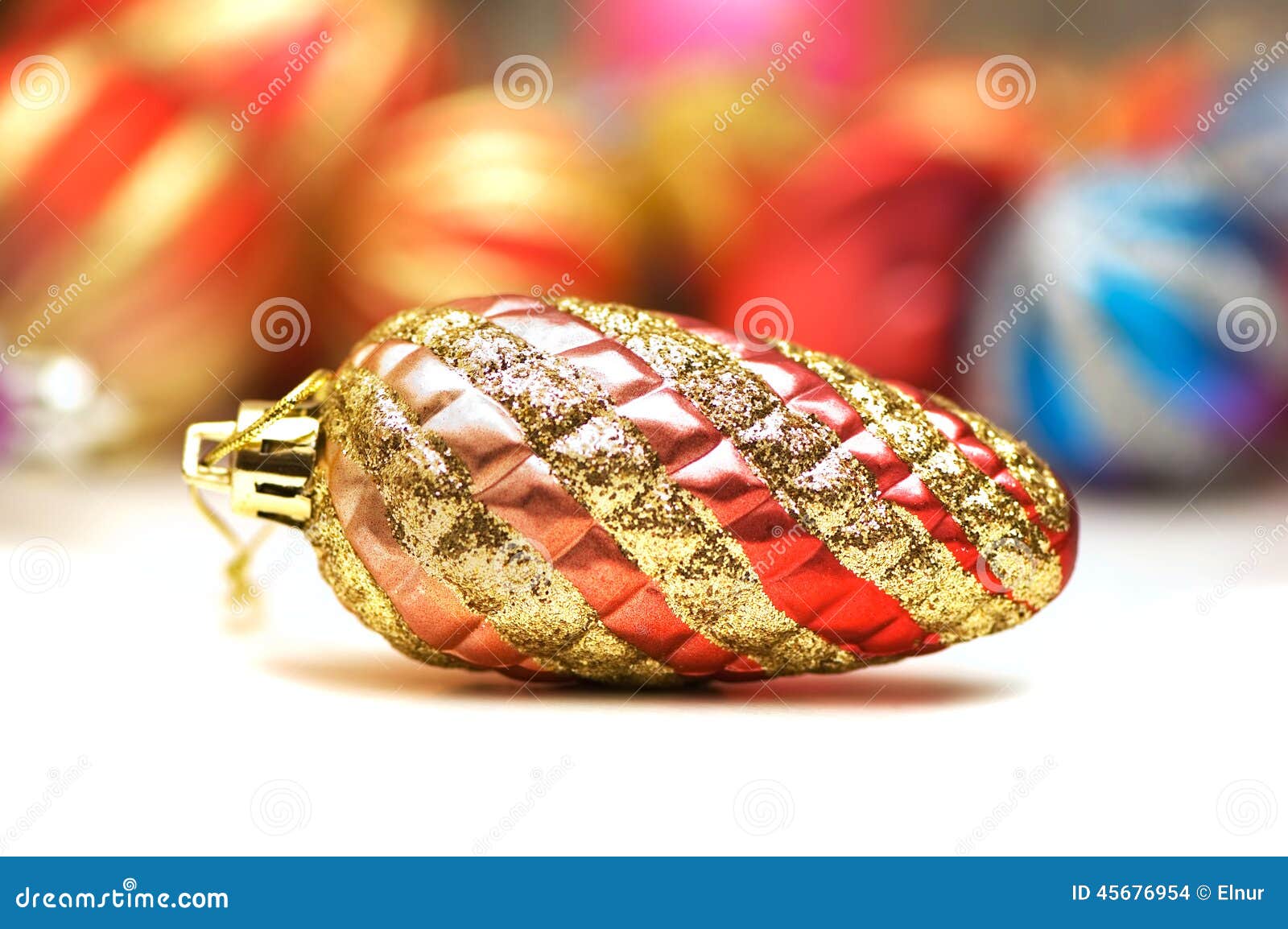 Christmas Decorations in Festive Stock Photo - Image of season, balls ...