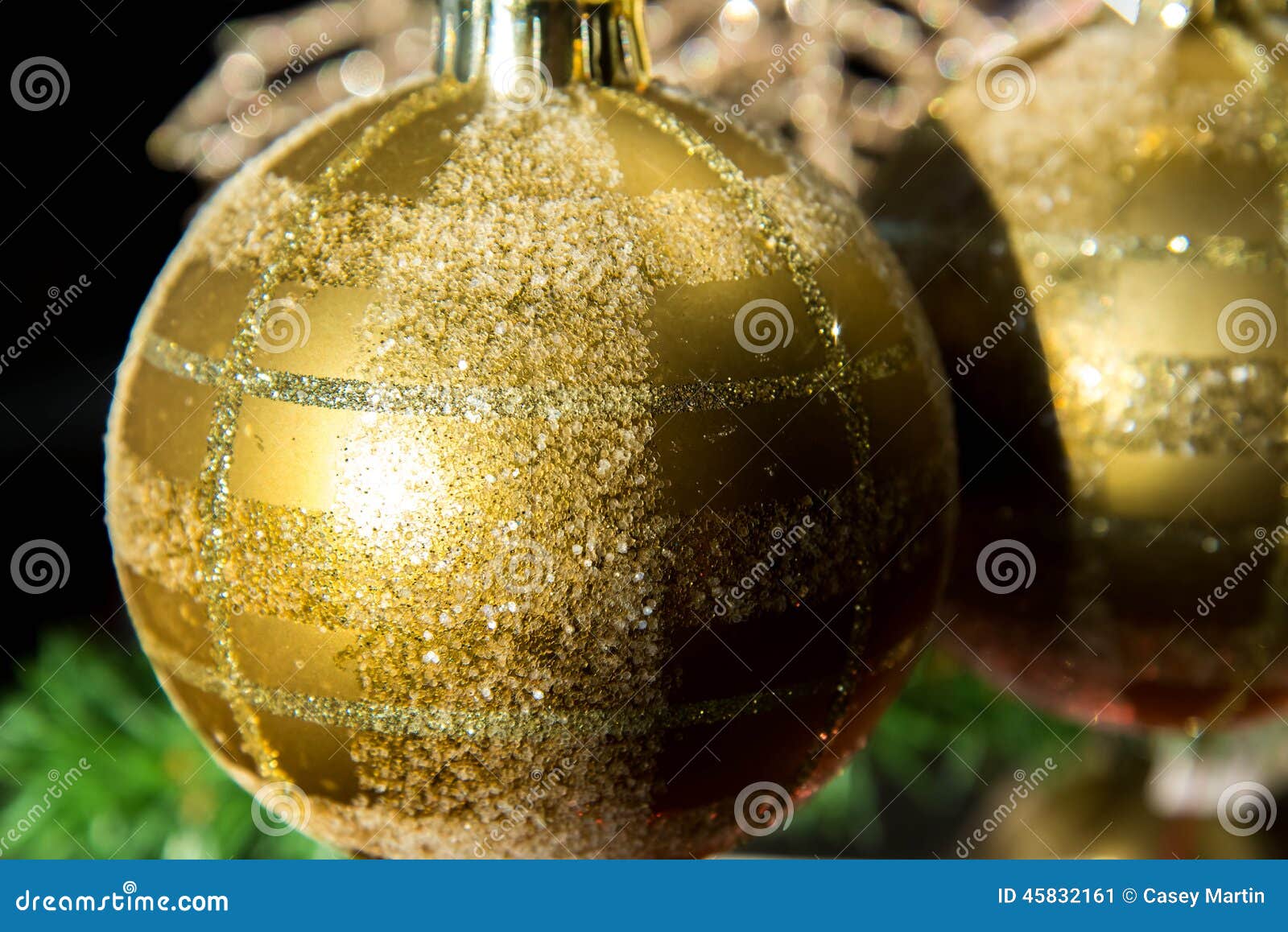 Christmas Decorations, Gold Ornaments Stock Image Image of ornaments