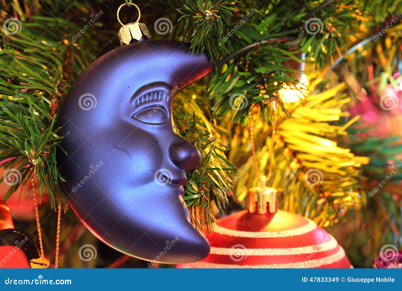 Christmas Decorations Half Moon Stock Image Image of ornament