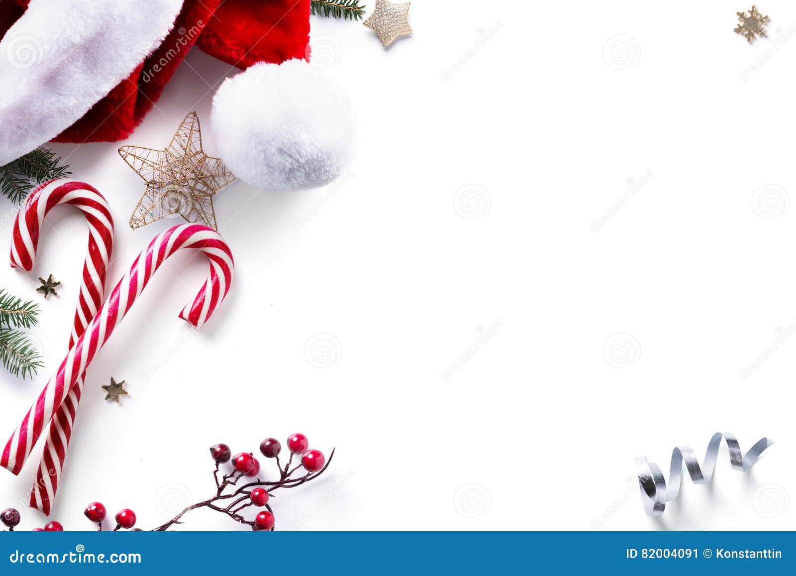 christmas decorations and holidays sweet on white background