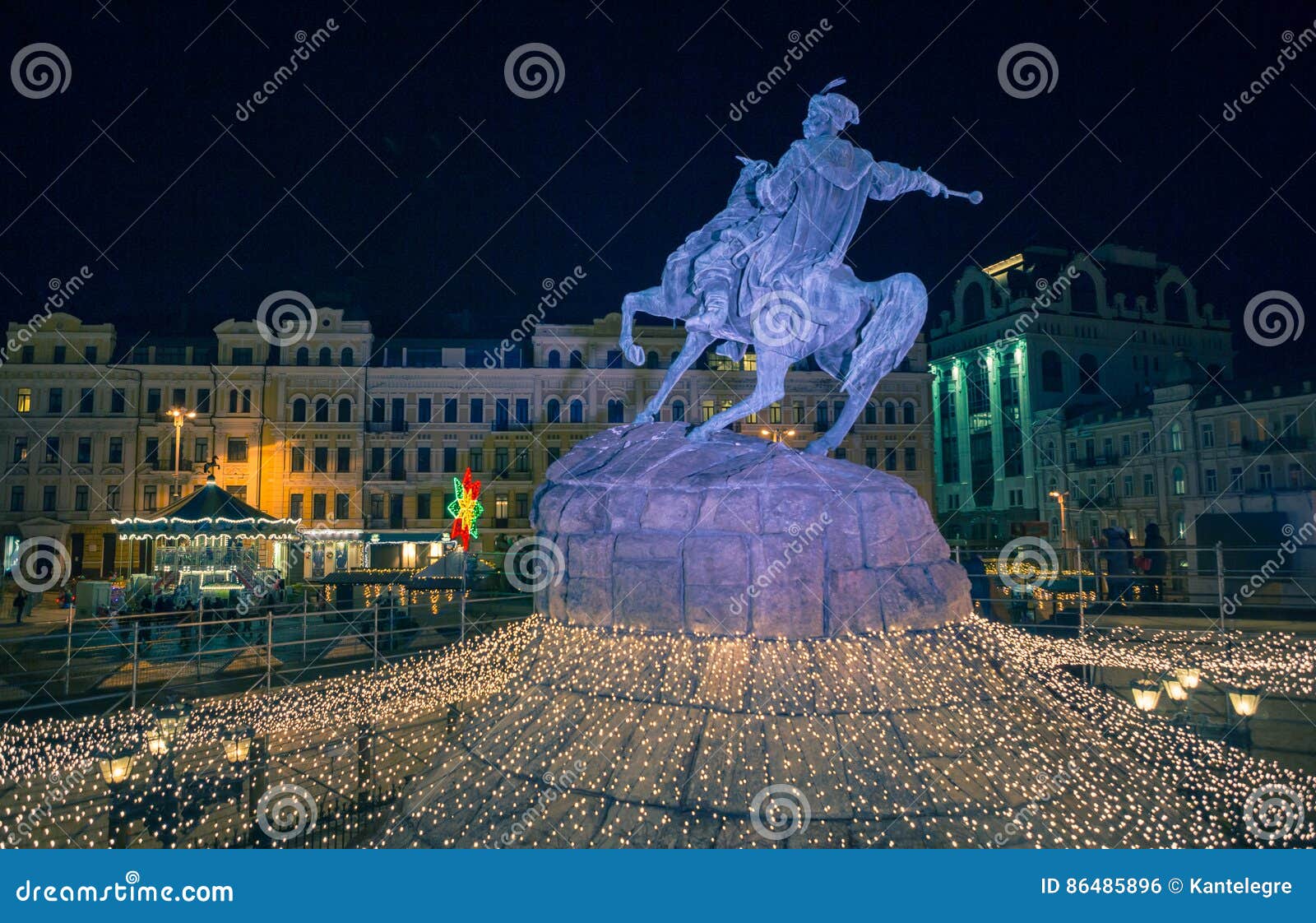 Christmas Decorations in Kiev, Ukraine. Stock Photo Image of traditional, celebration 86485896