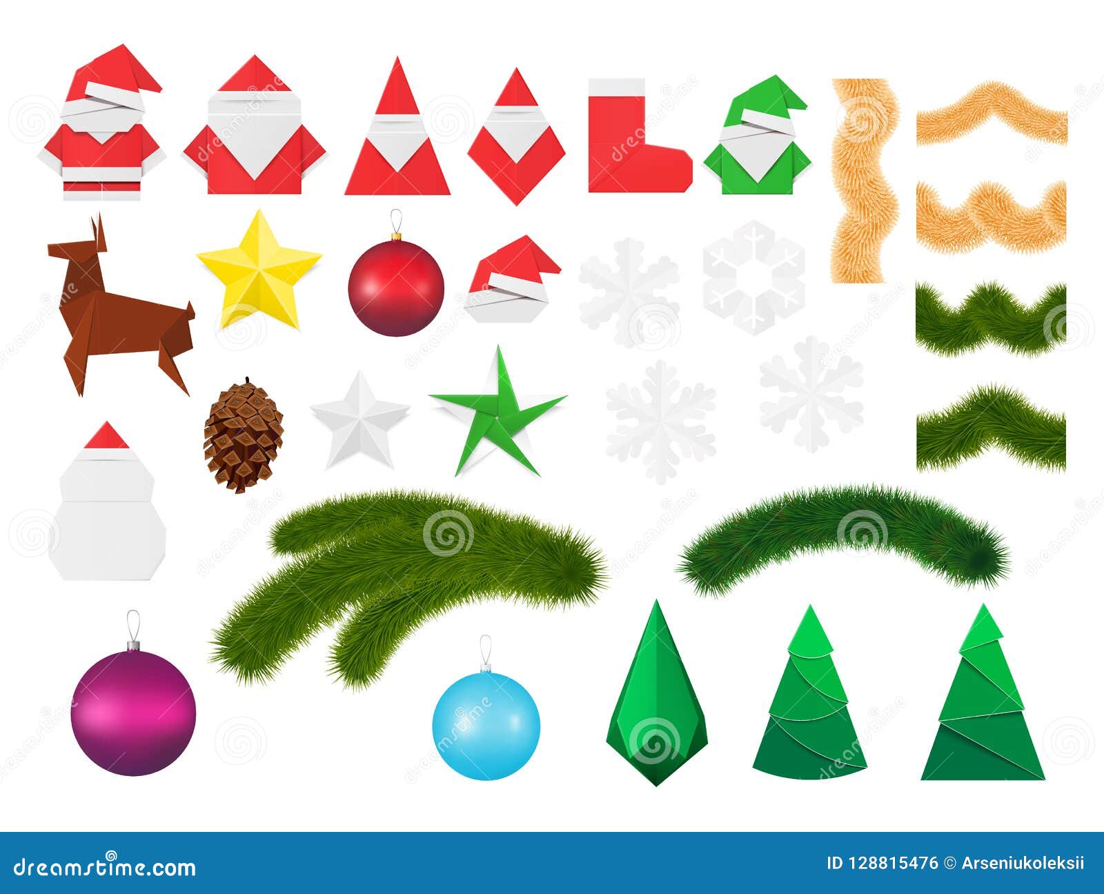 Christmas Decorations And Ornaments Set Festive Elements