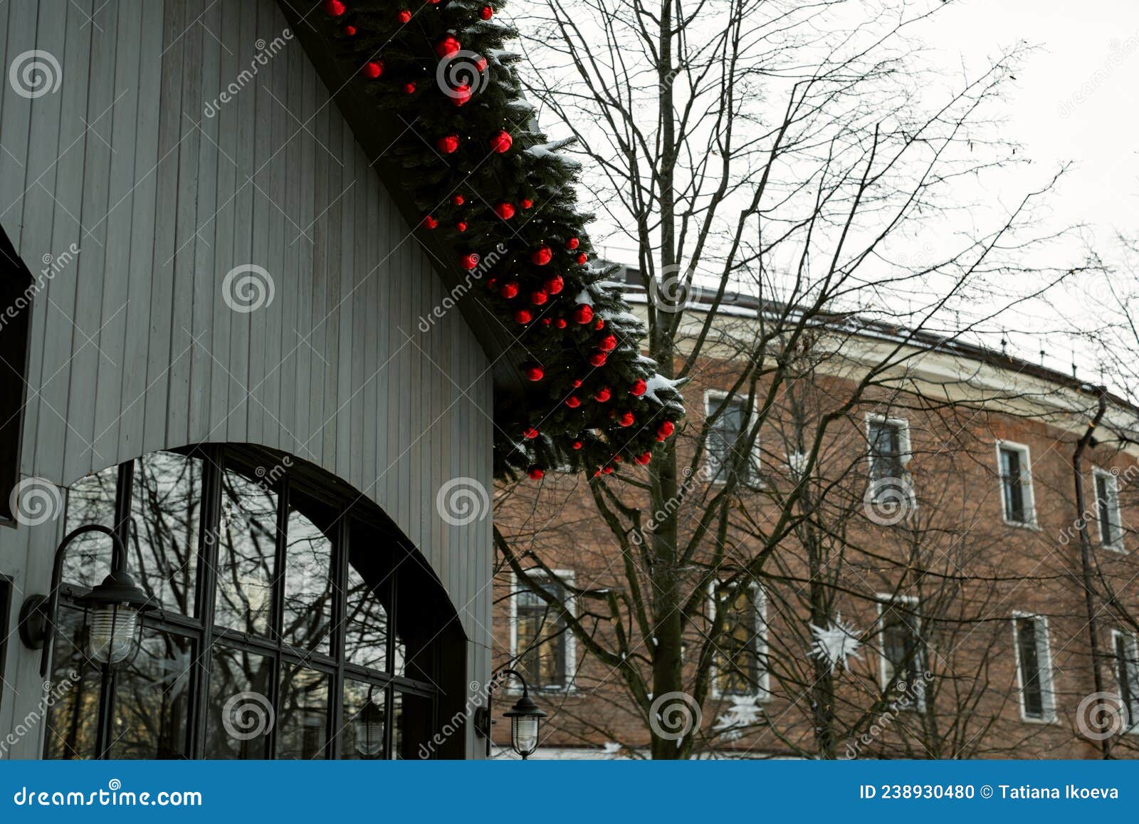 Christmas Decorations on the Roof Stock Photo - Image of decorate ...