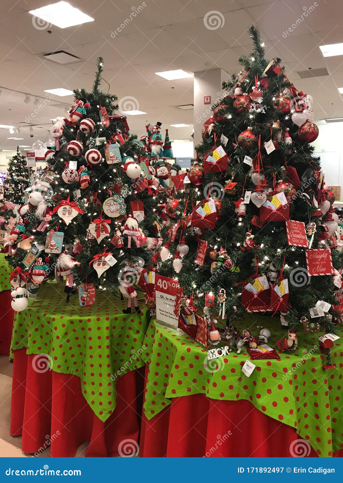 Christmas Decorations for Sale at Local Department Store Editorial