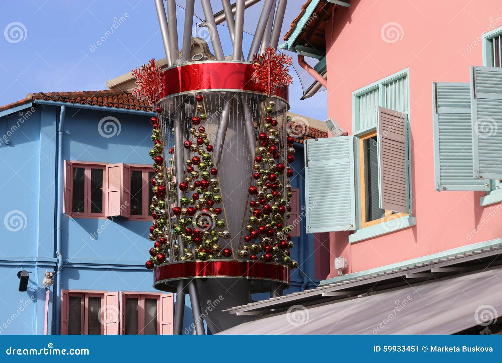 Christmas Decorations in Singapore Stock Image  Image of star, balls