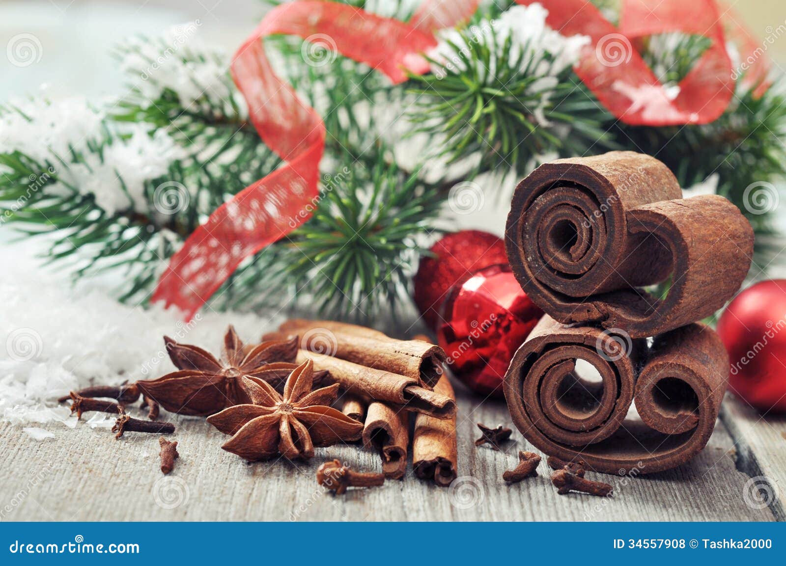 Christmas Decorations with Spices Stock Photo Image of celebrate