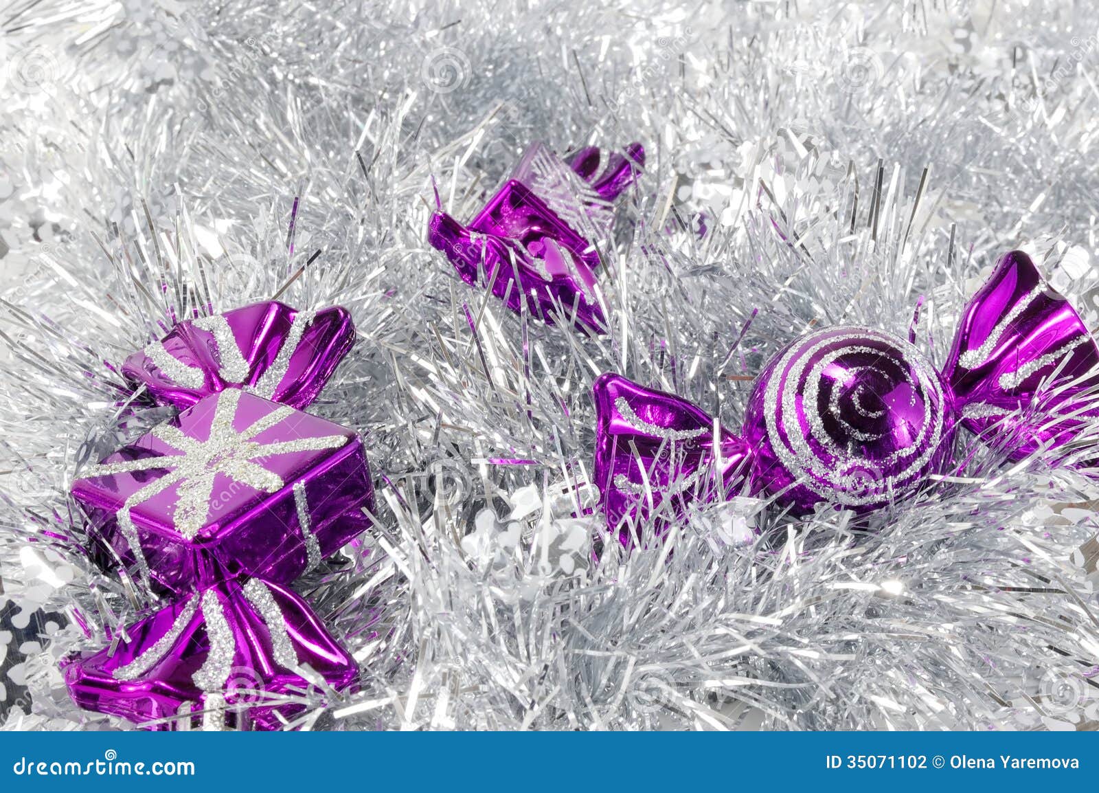 Christmas Decorations and Tinsel Stock Photo - Image of objects, bright ...