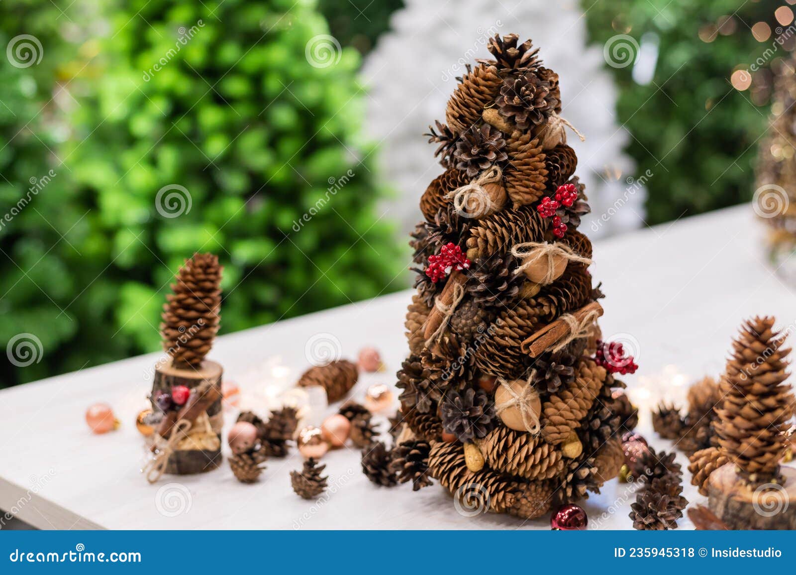Christmas Decorations in the Christmas Tree Shop. Stock Photo Image of accessories, santa