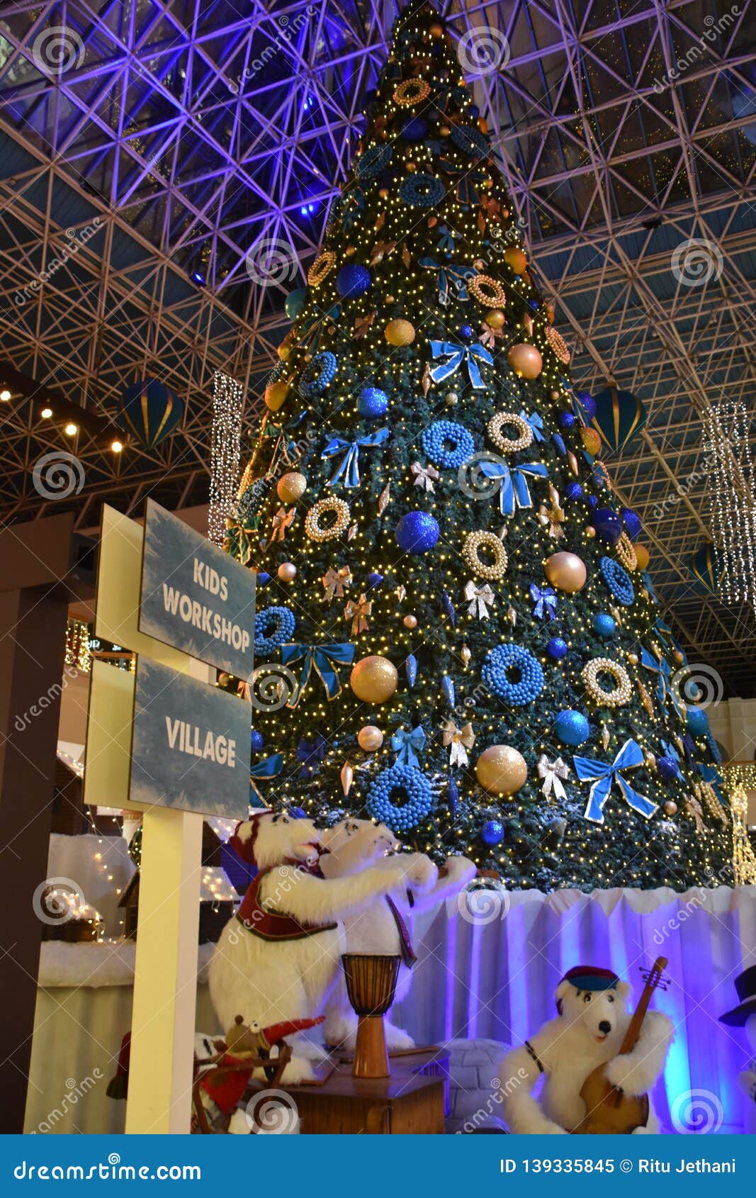 Christmas Decorations at the Wafi Mall in Dubai, UAE Editorial Image