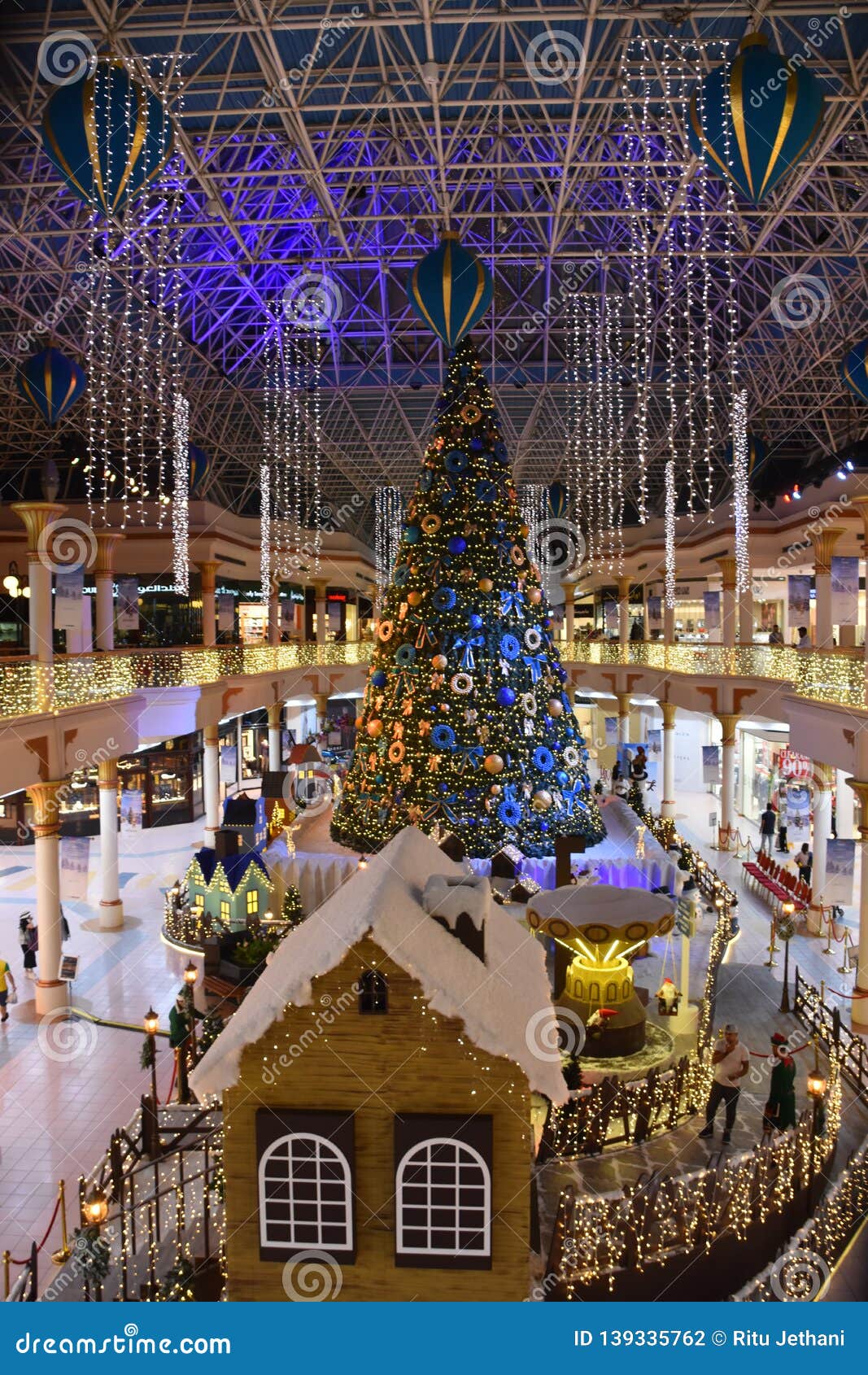 Christmas Decorations at the Wafi Mall in Dubai, UAE Editorial