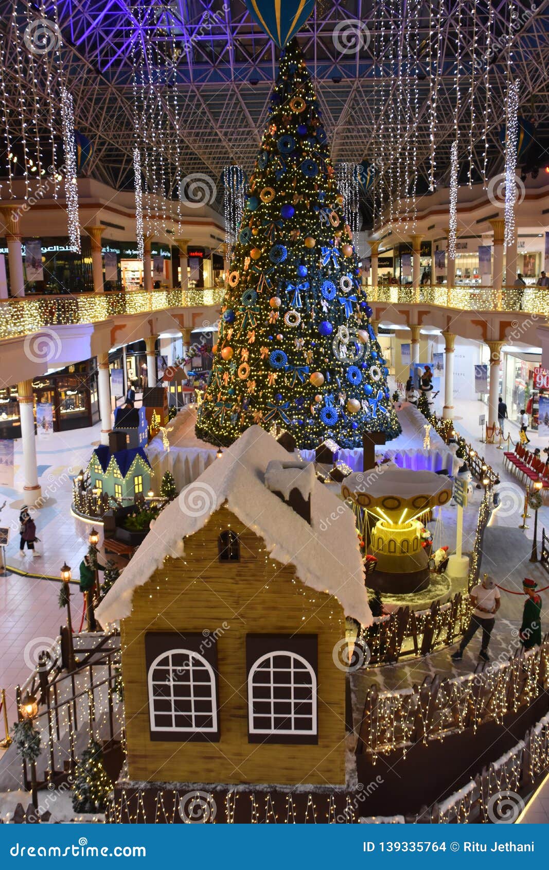 Christmas Decorations at the Wafi Mall in Dubai, UAE Editorial Stock
