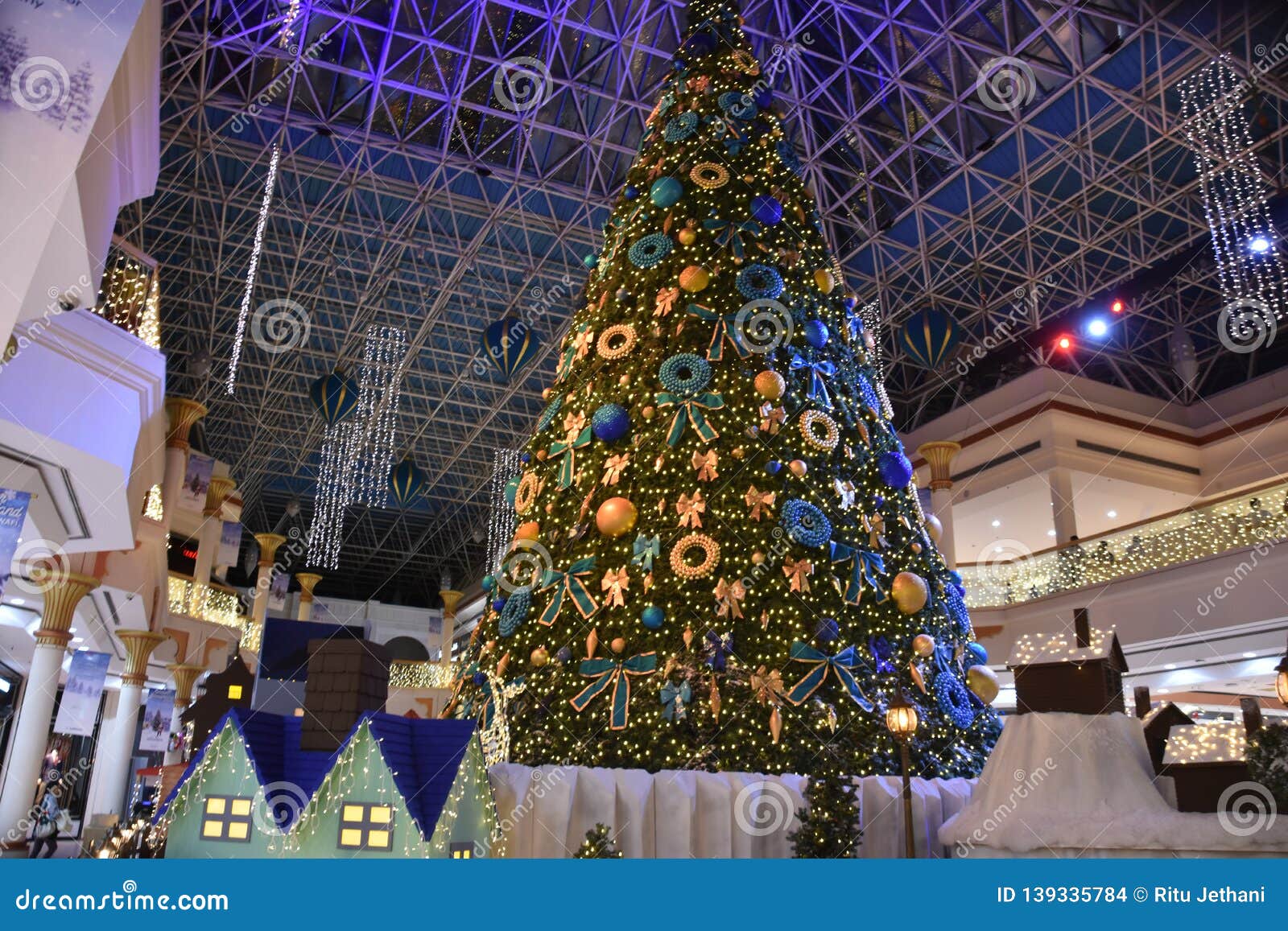 Christmas Decorations at the Wafi Mall in Dubai, UAE Editorial Stock
