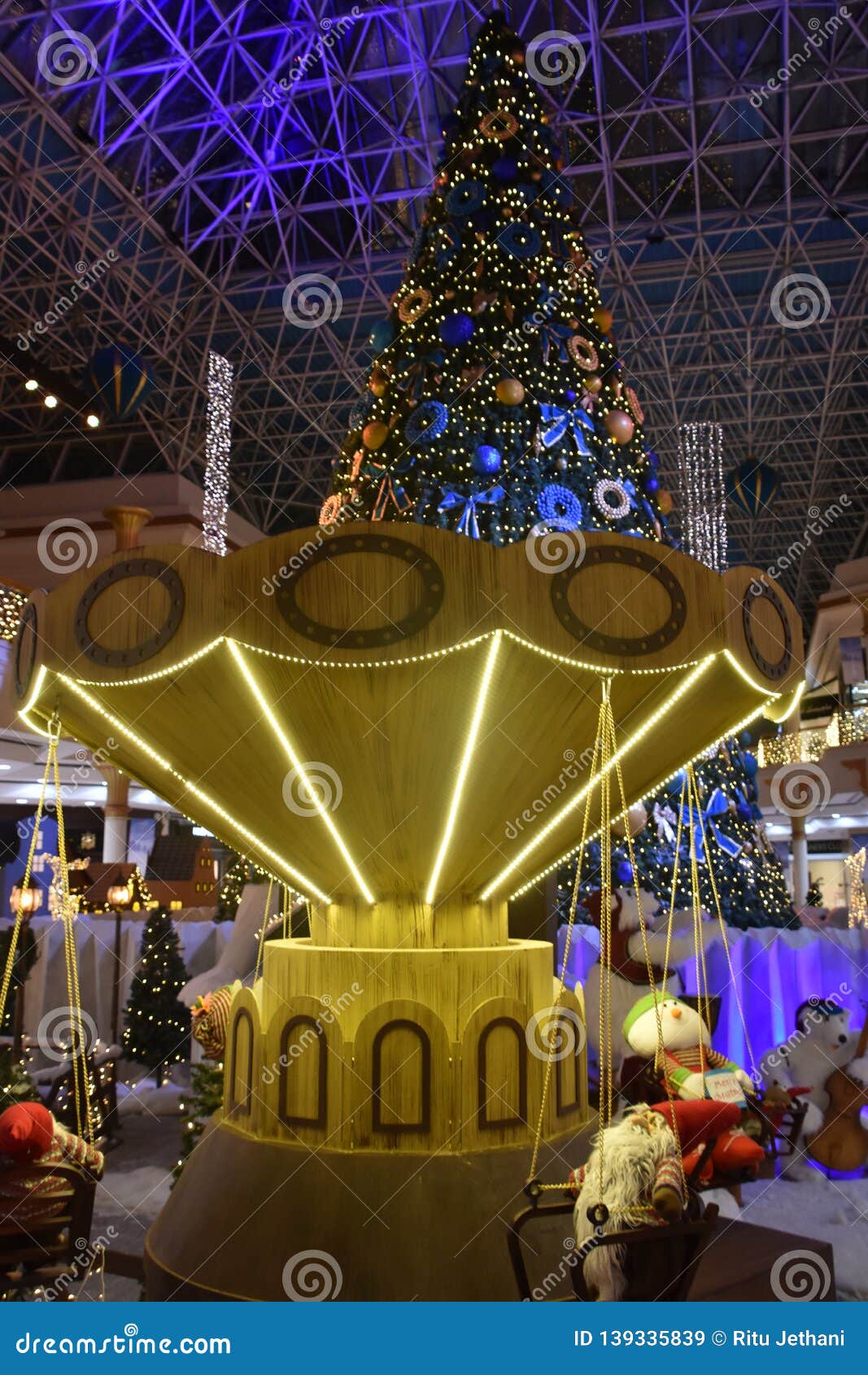 Christmas Decorations at the Wafi Mall in Dubai, UAE Editorial Stock