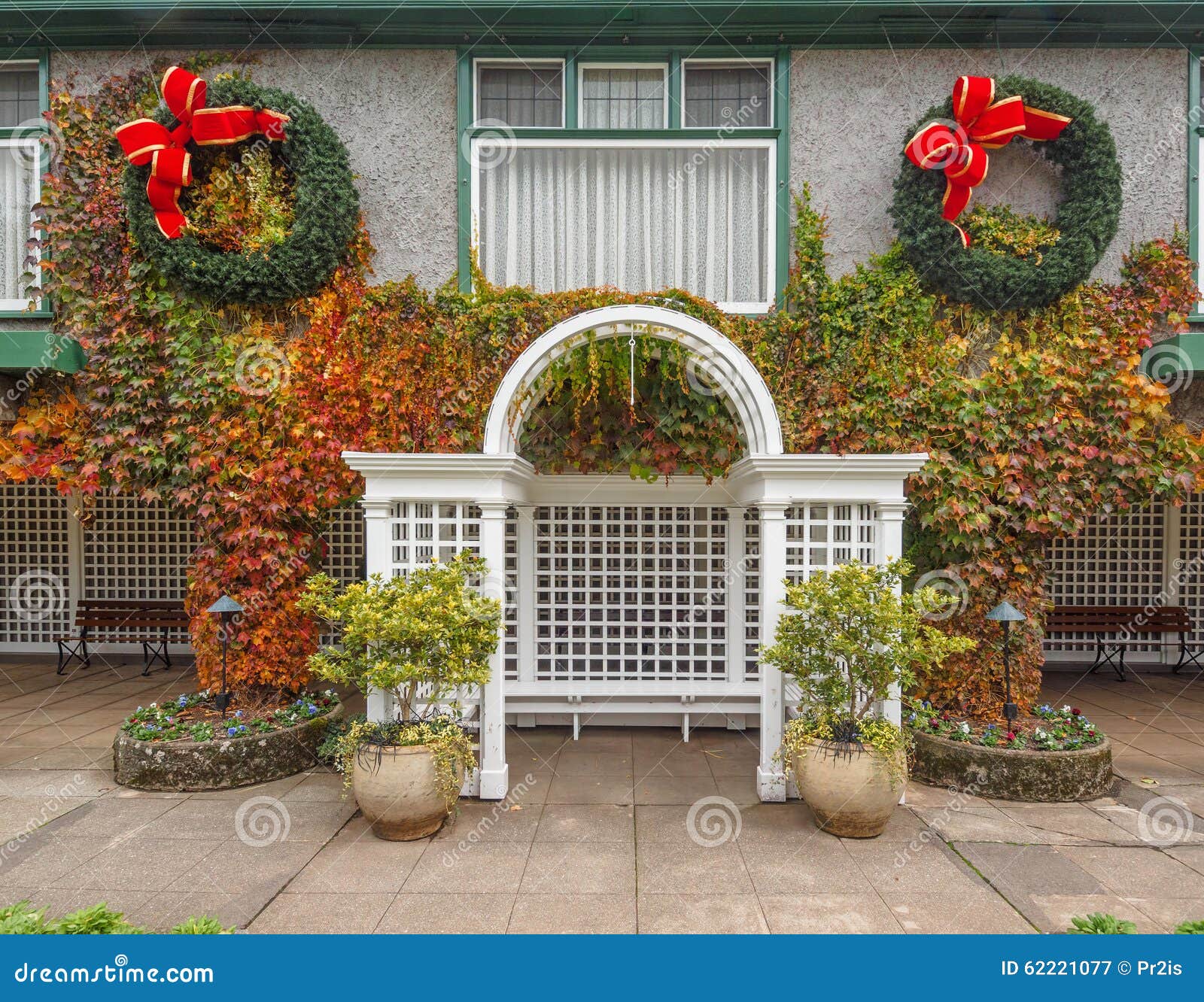 Christmas Decorations on the Wall Stock Image - Image of entrance ...