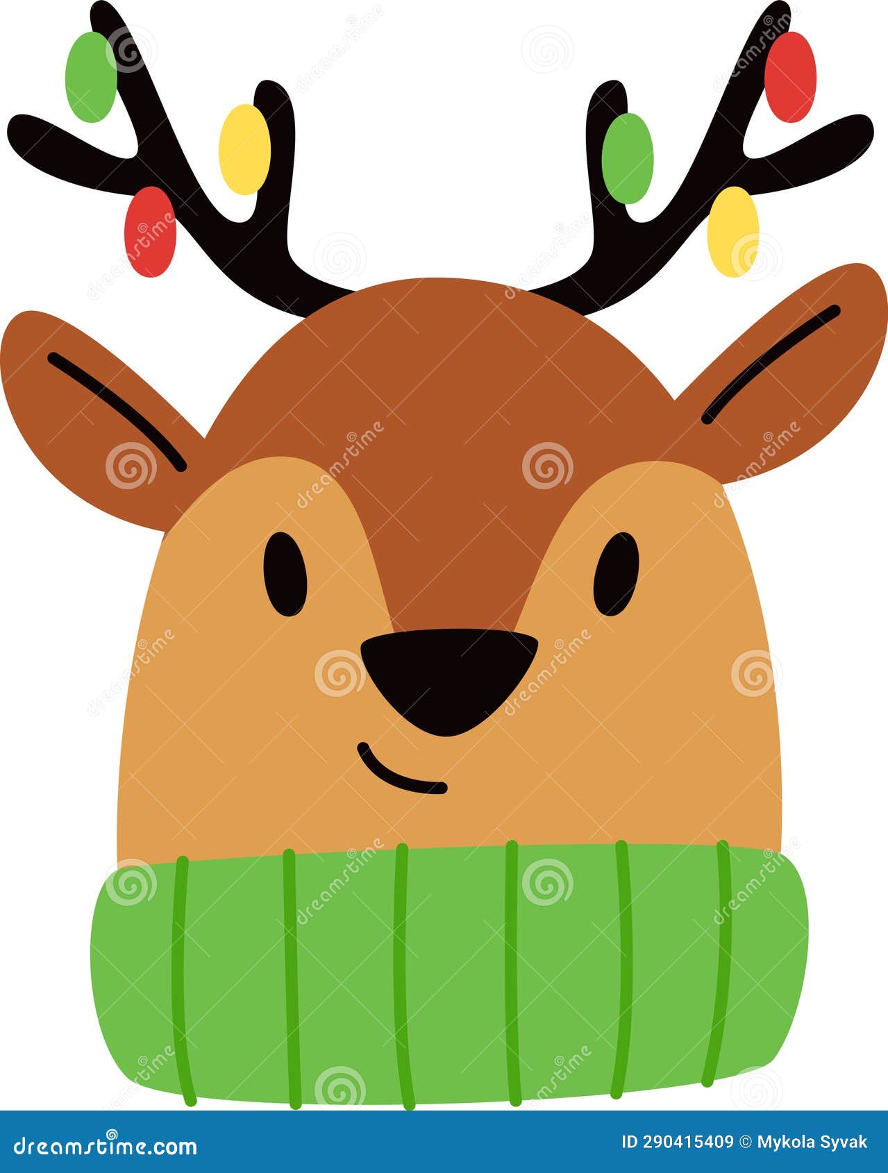 Christmas Deer Head stock illustration. Illustration of winter 290415409
