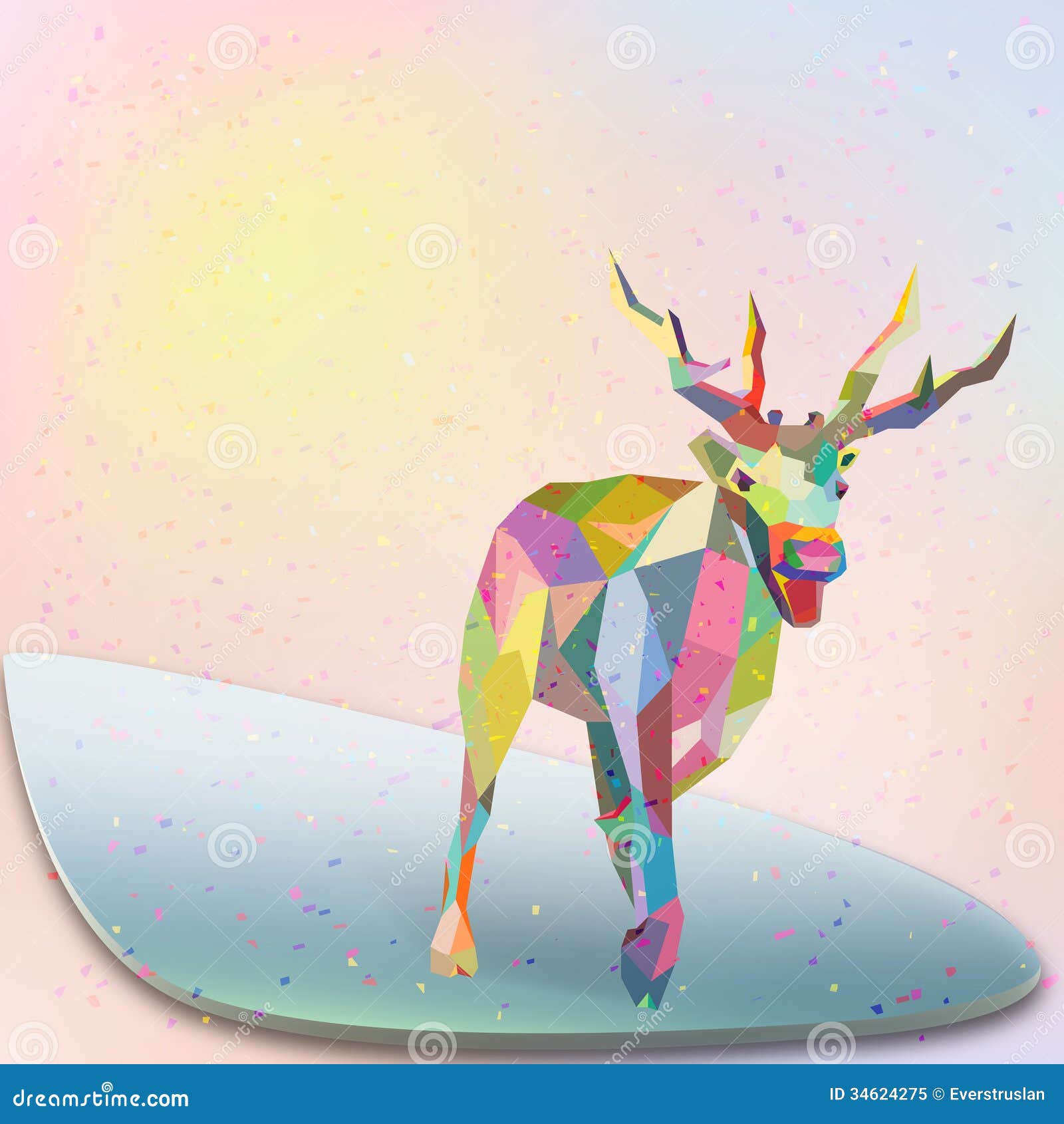 Diamond Painting - Pixel-Art - Geometric Deer