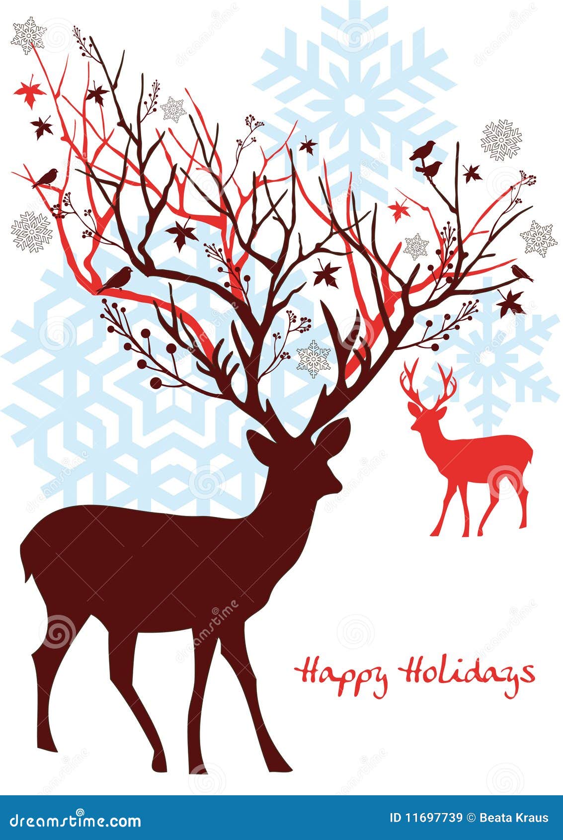 Christmas deer, vector stock vector. Illustration of graphic - 11697739