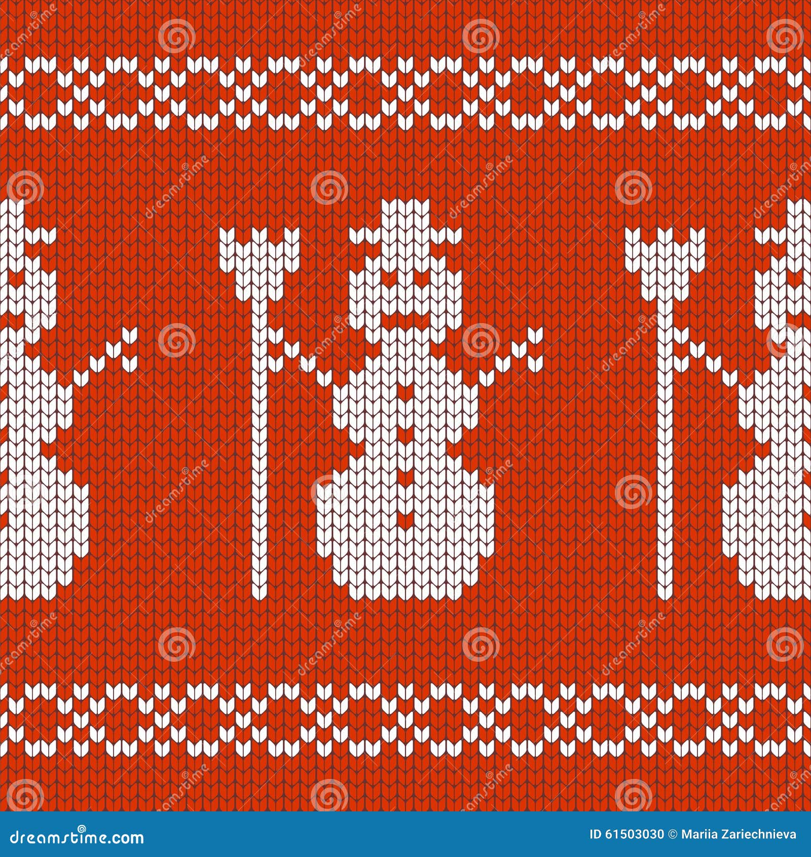 Christmas Design Jersey Texture with Snowmen Stock Vector