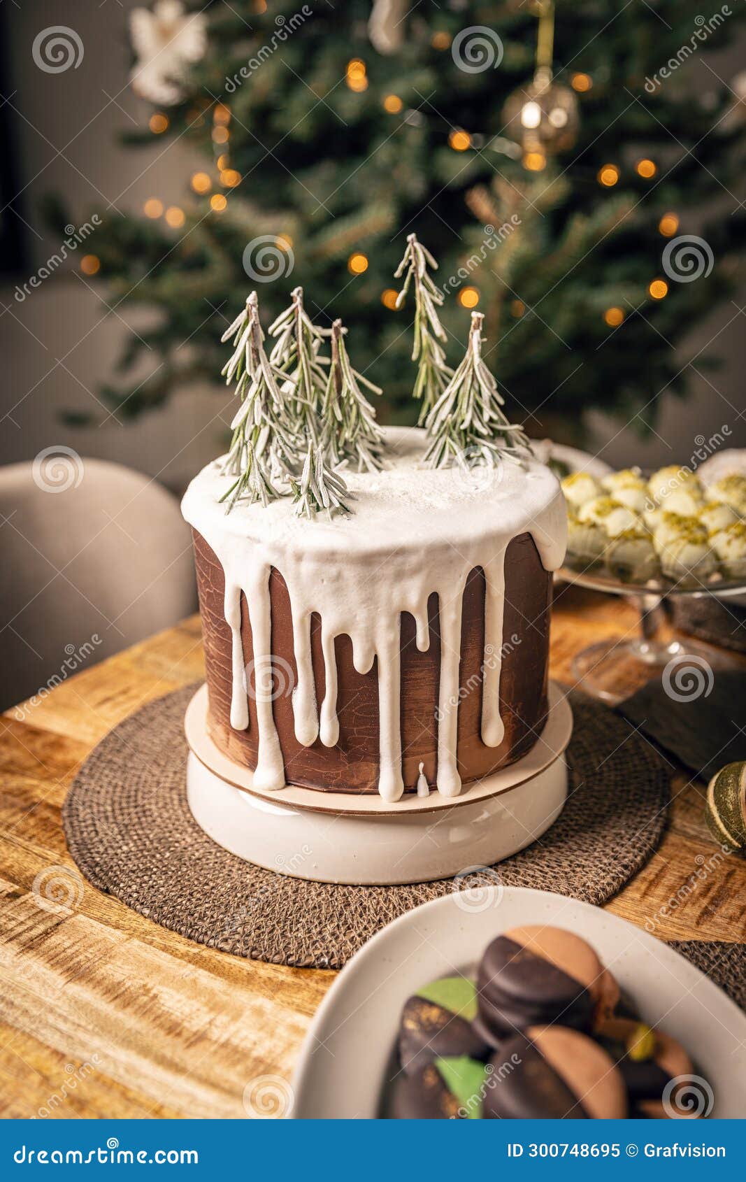 Christmas dessert table stock image. Image of object 300748695