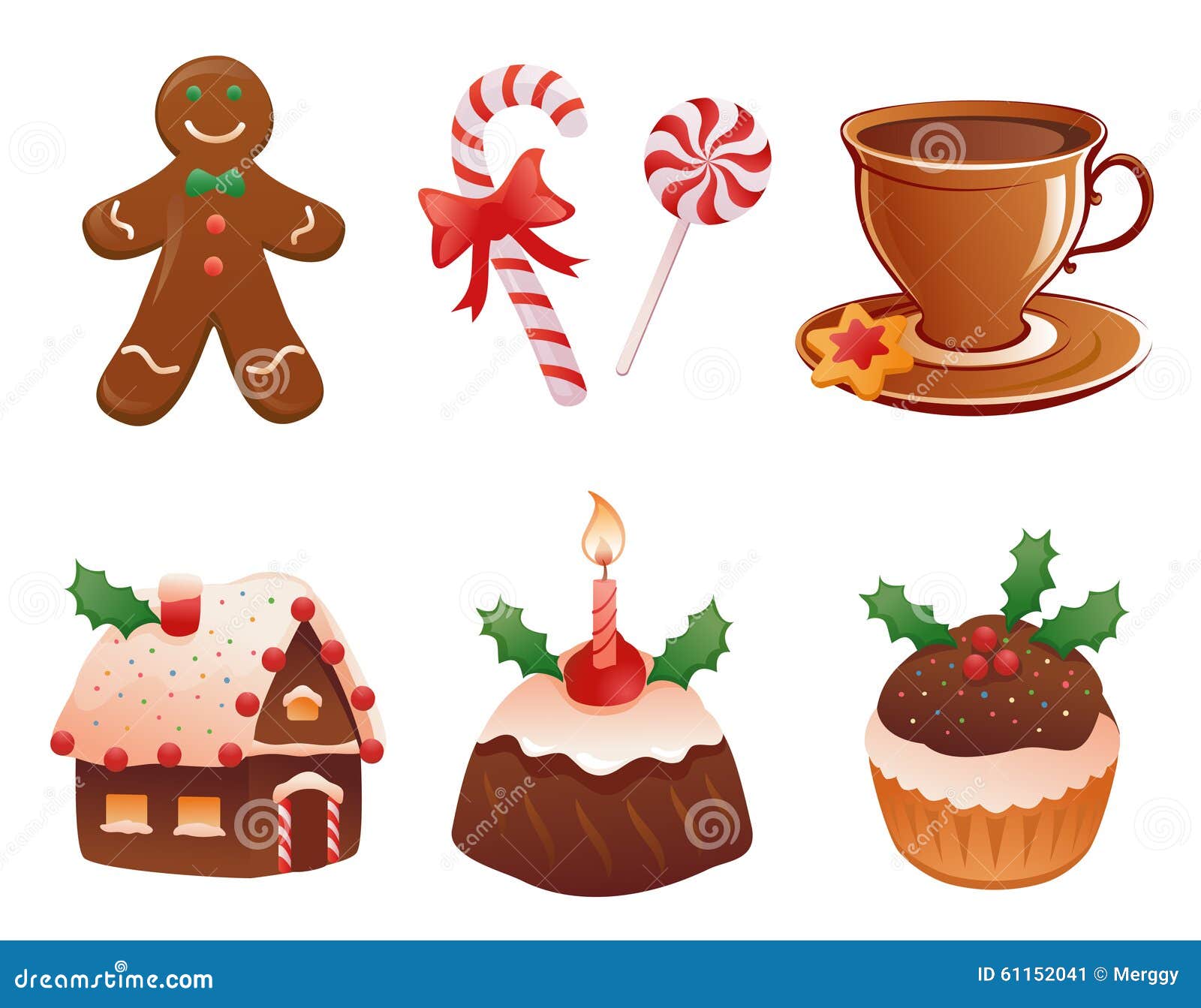 Christmas Desserts Stock Vector - Image: 61152041