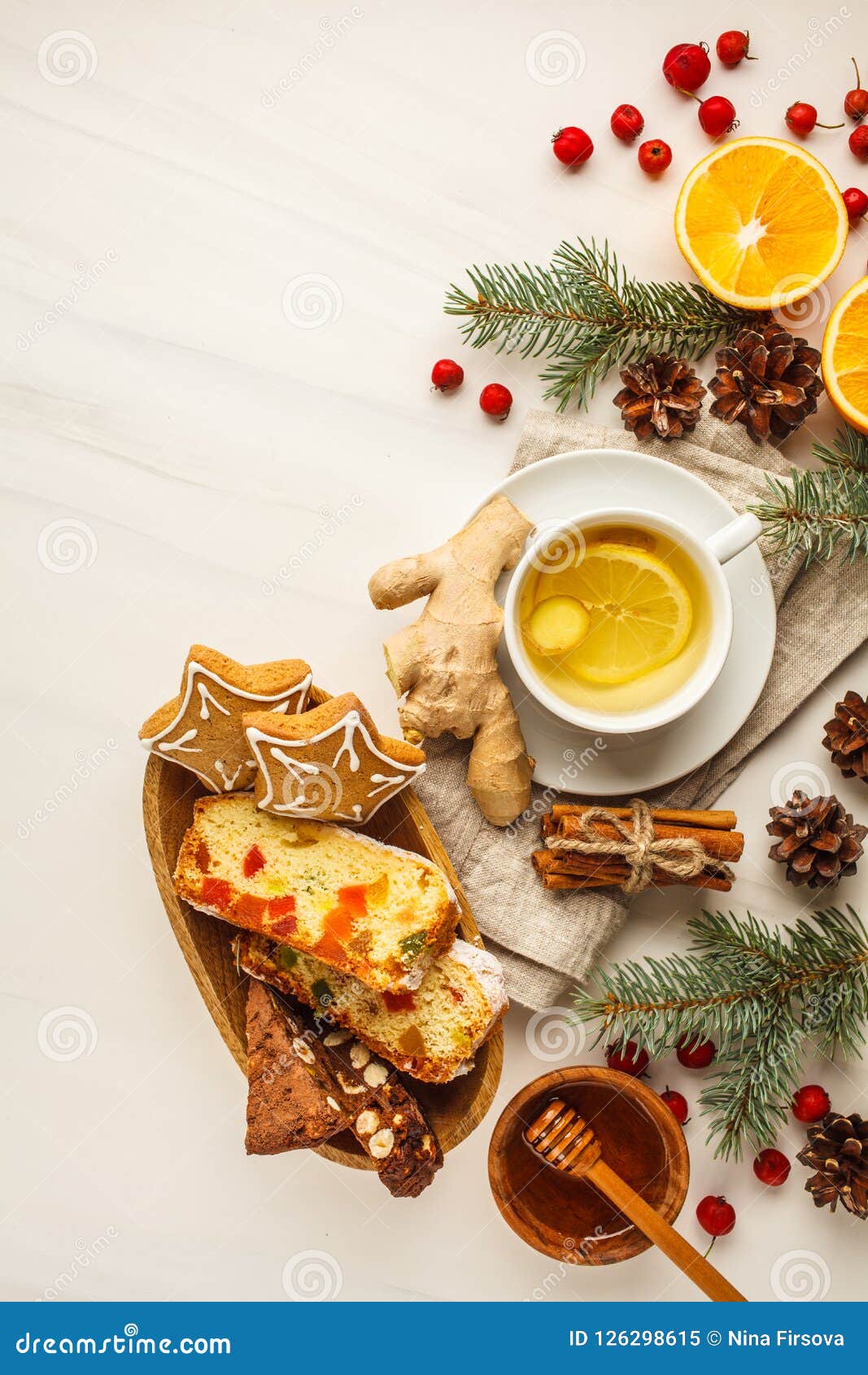 Christmas Desserts Of Different Countries Panforte, Cookies And Stock