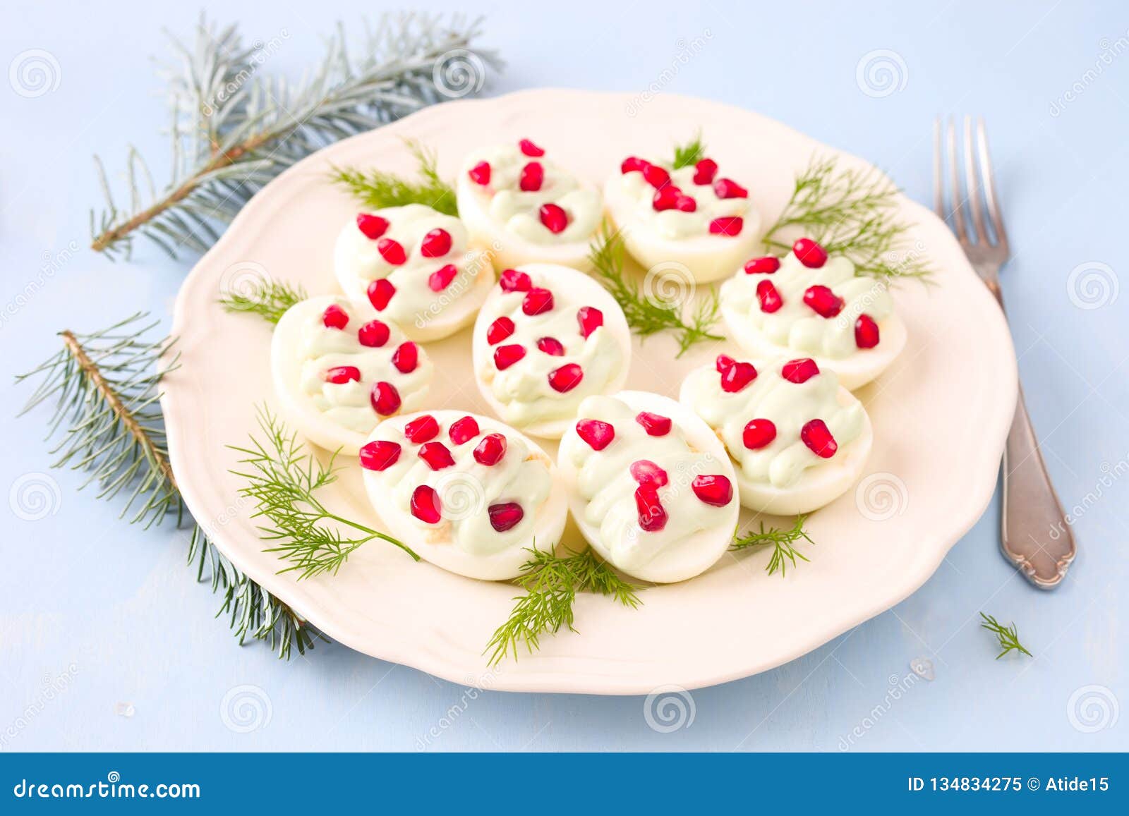 Christmas deviled eggs stock image. Image of party, decorated 134834275