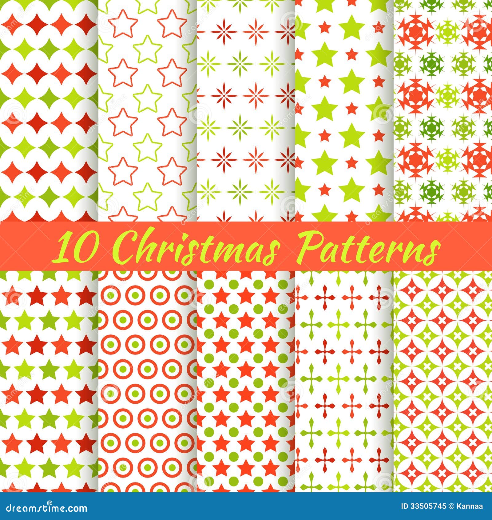 Christmas Different Vector Seamless Patterns Royalty Free 