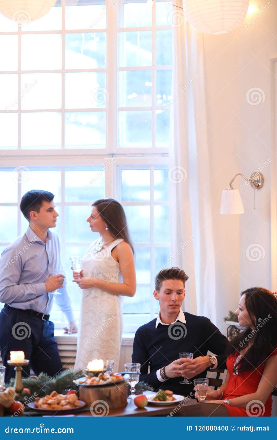 Christmas dinner stock photo. Image of holiday, festive - 126000400