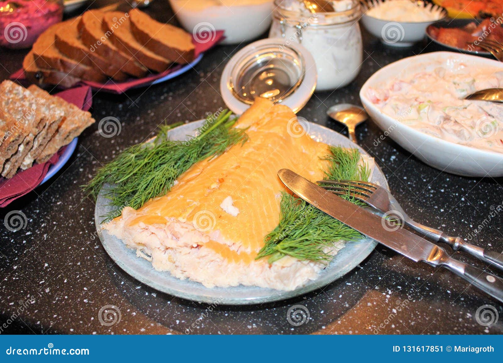 Christmas Dinner on Christmas Eve Stock Image Image of onion