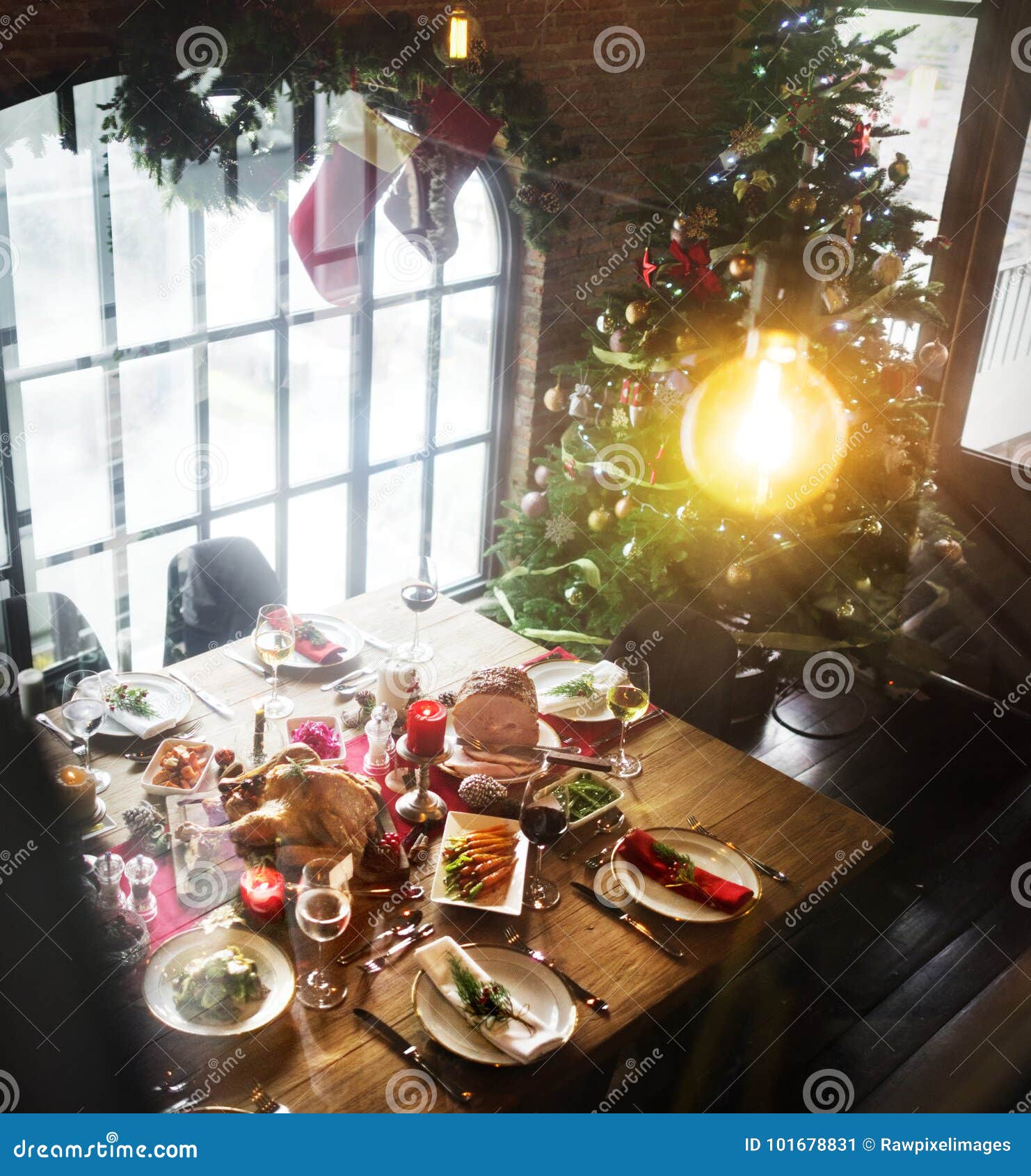Christmas dinner party stock image. Image of togetherness - 101678831